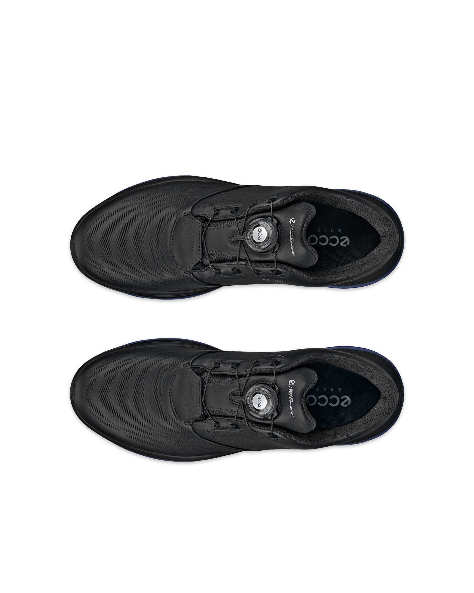 ECCO GOLF LT1 BOA Men メンズ レザーウォータープルーフゴルフシューズ - ブラック - Top left pair