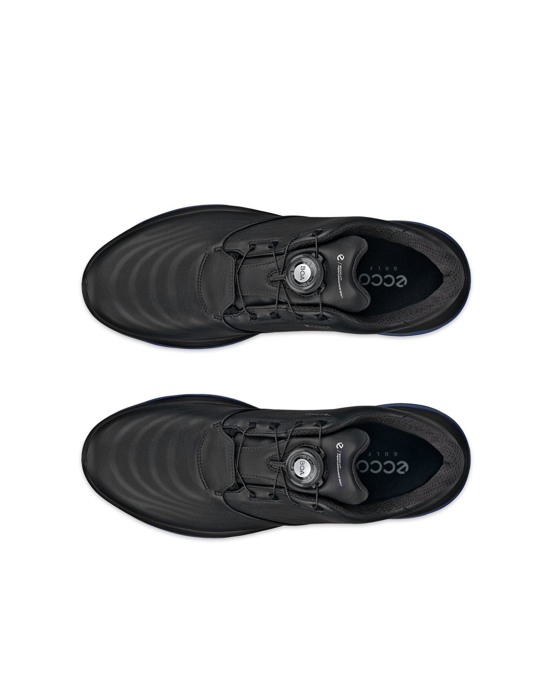 ECCO GOLF LT1 BOA Men メンズ レザーウォータープルーフゴルフシューズ - ブラック - Top left pair