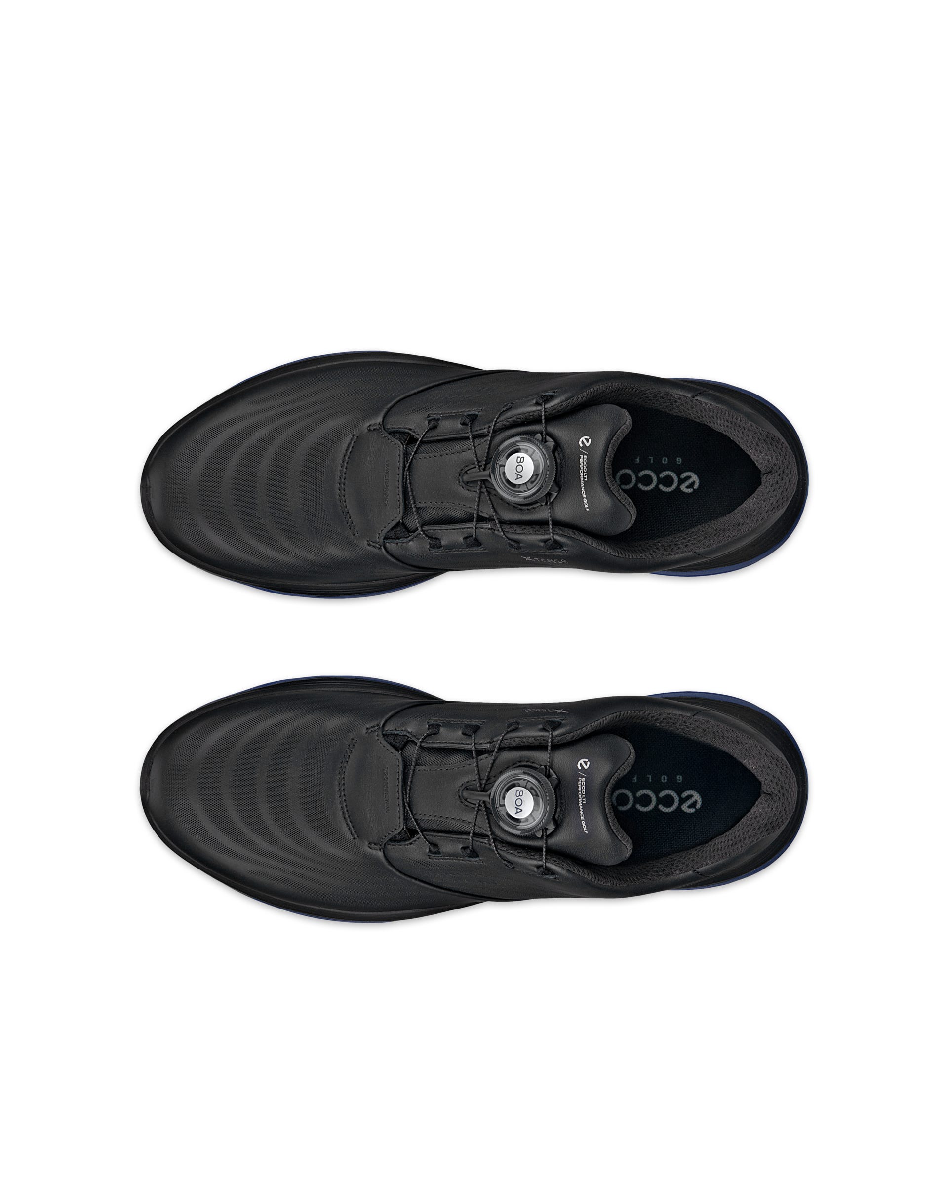 ECCO GOLF LT1 BOA Men メンズ レザーウォータープルーフゴルフシューズ - ブラック - Top left pair