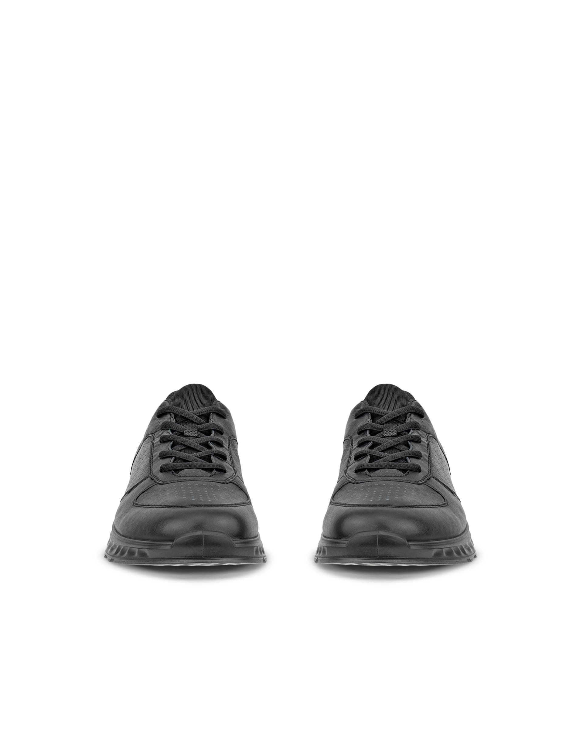 ECCO® Exostride baskets de plein air en cuir pour homme - Noir - Front pair