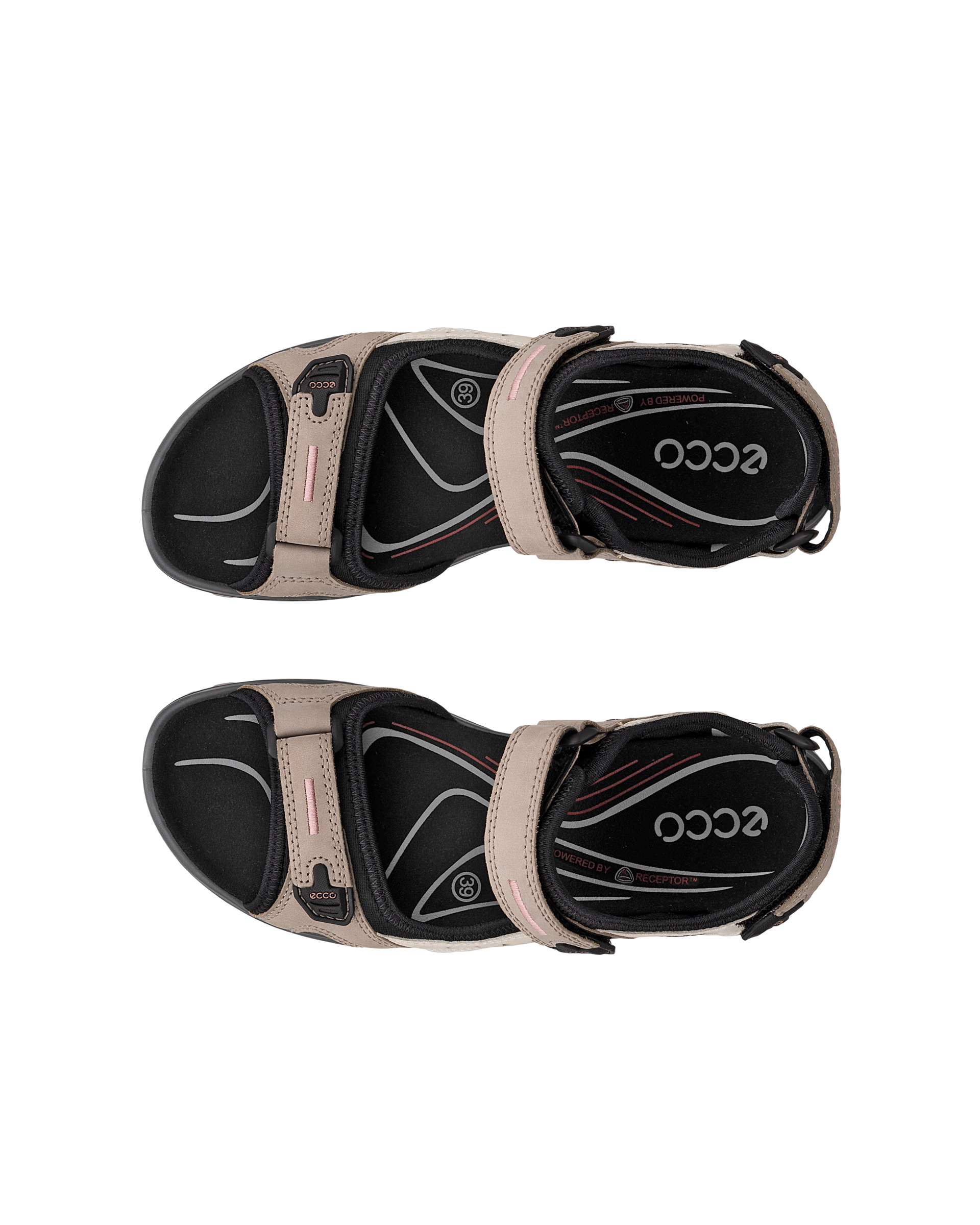ECCO® Offroad Dames nubuck wandelsandaal - Beige - Top left pair