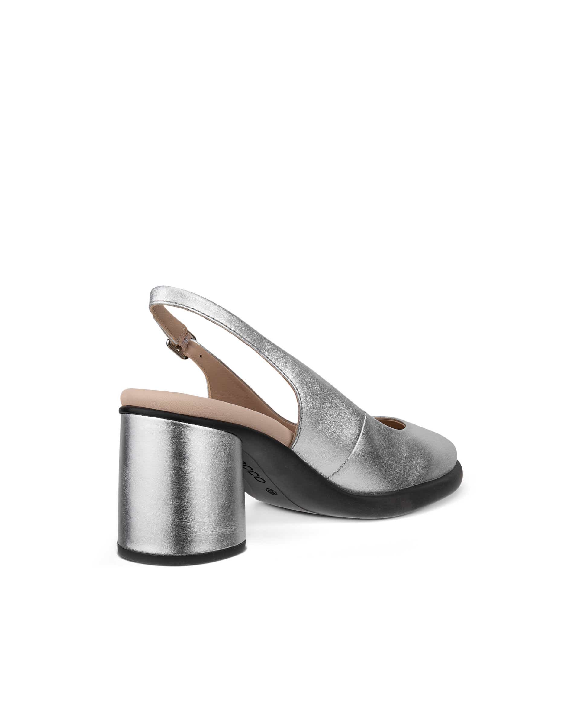 ECCO® Sculpted LX 55 escarpins en cuir à talon carré pour femme - Métallisé - Back