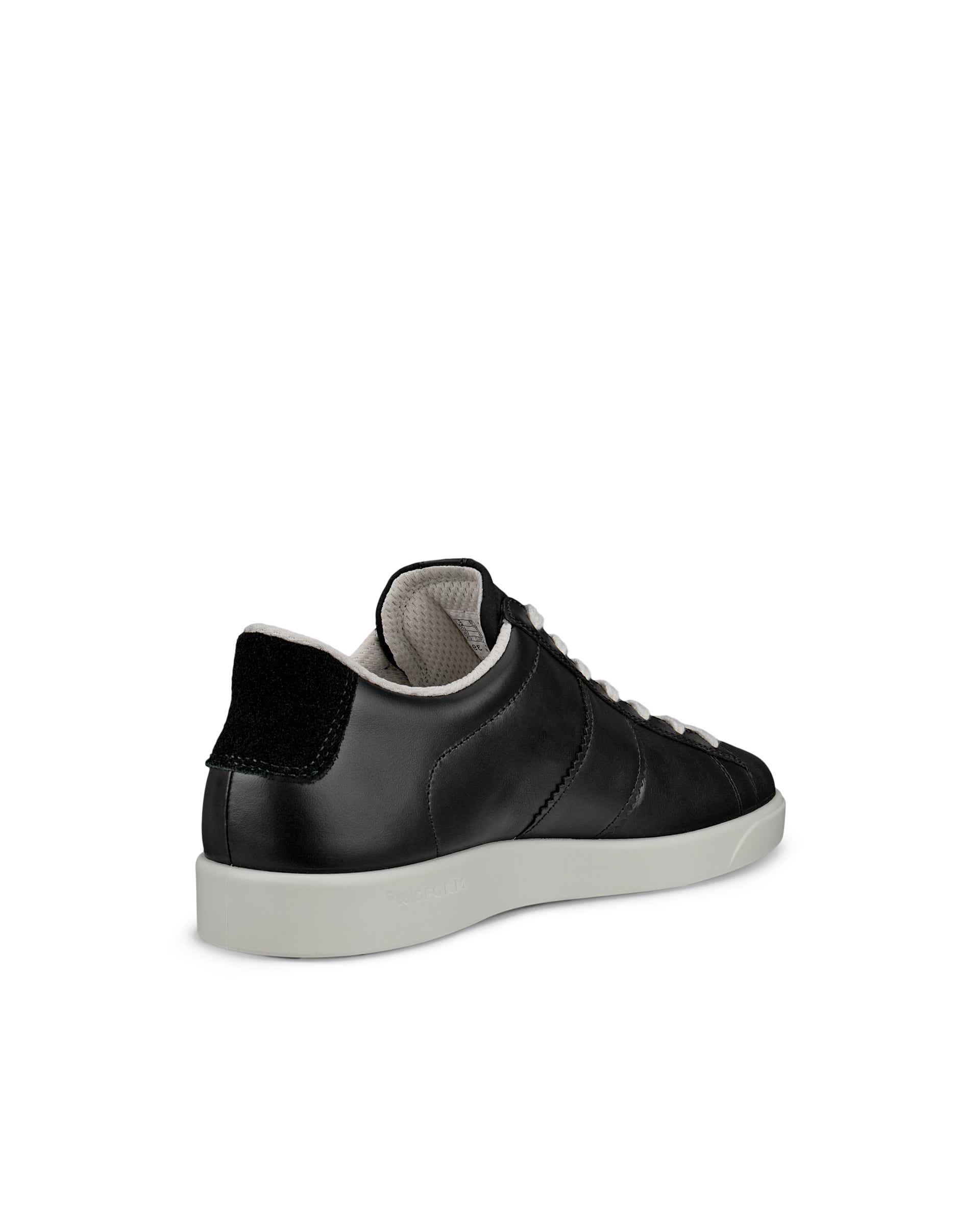 Women's ECCO® Street Lite Leather Trainer - Black - Back