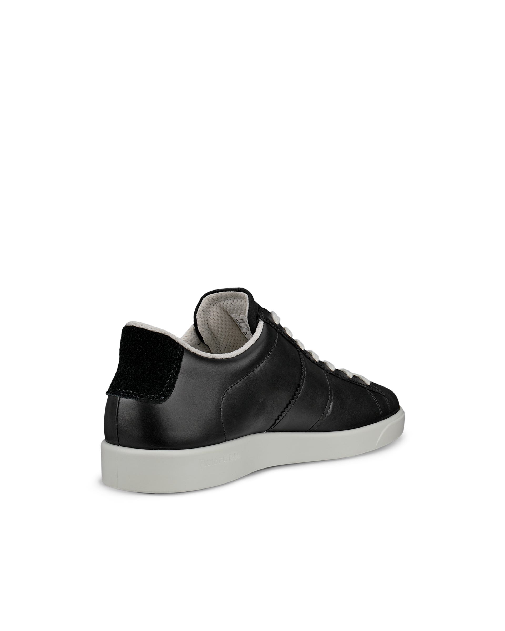 Women's ECCO® Street Lite Leather Trainer - Black - Back