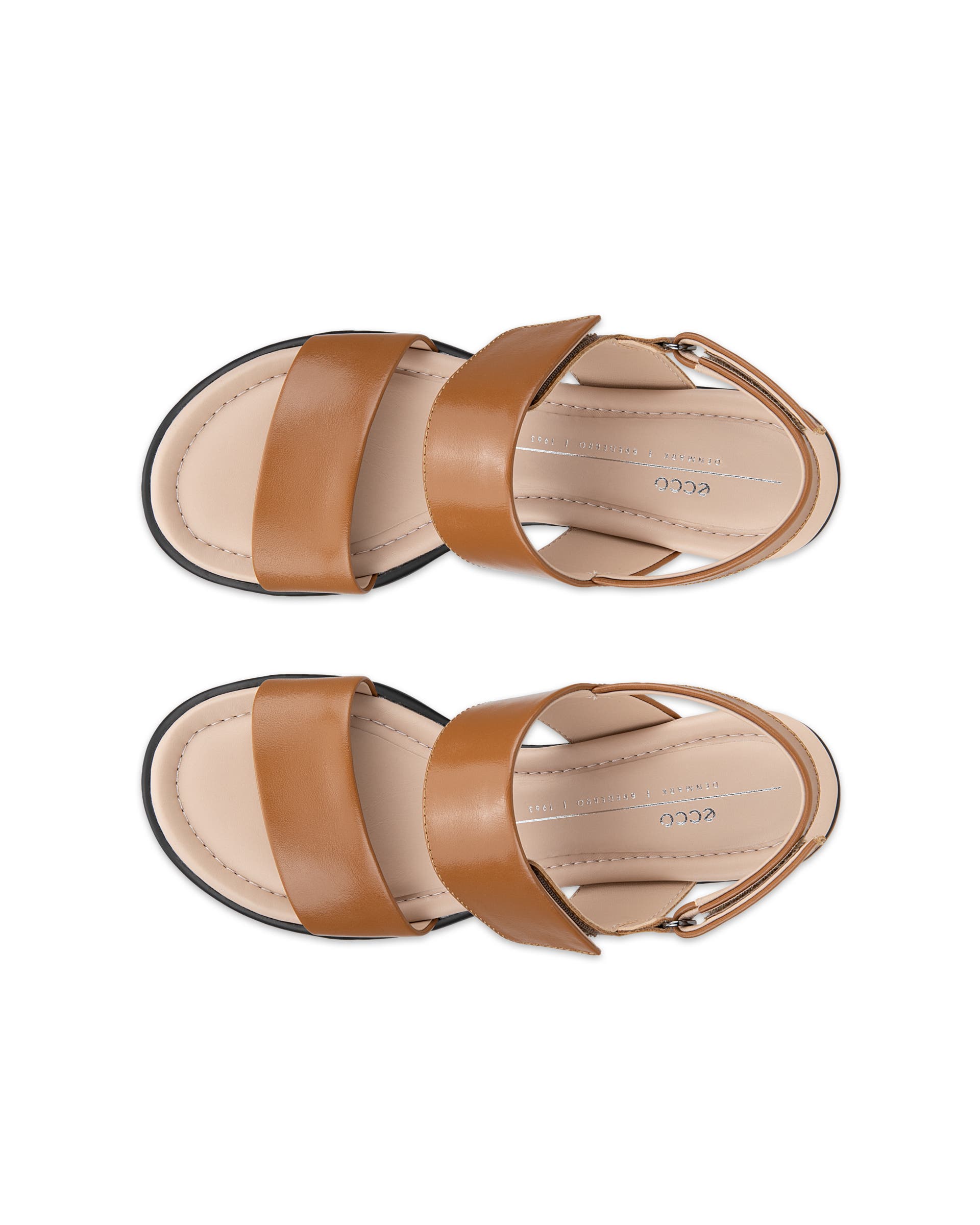 ECCO Sculpted LX 35 ウィメンズ レザーヒールサンダル - ブラウン - Top left pair