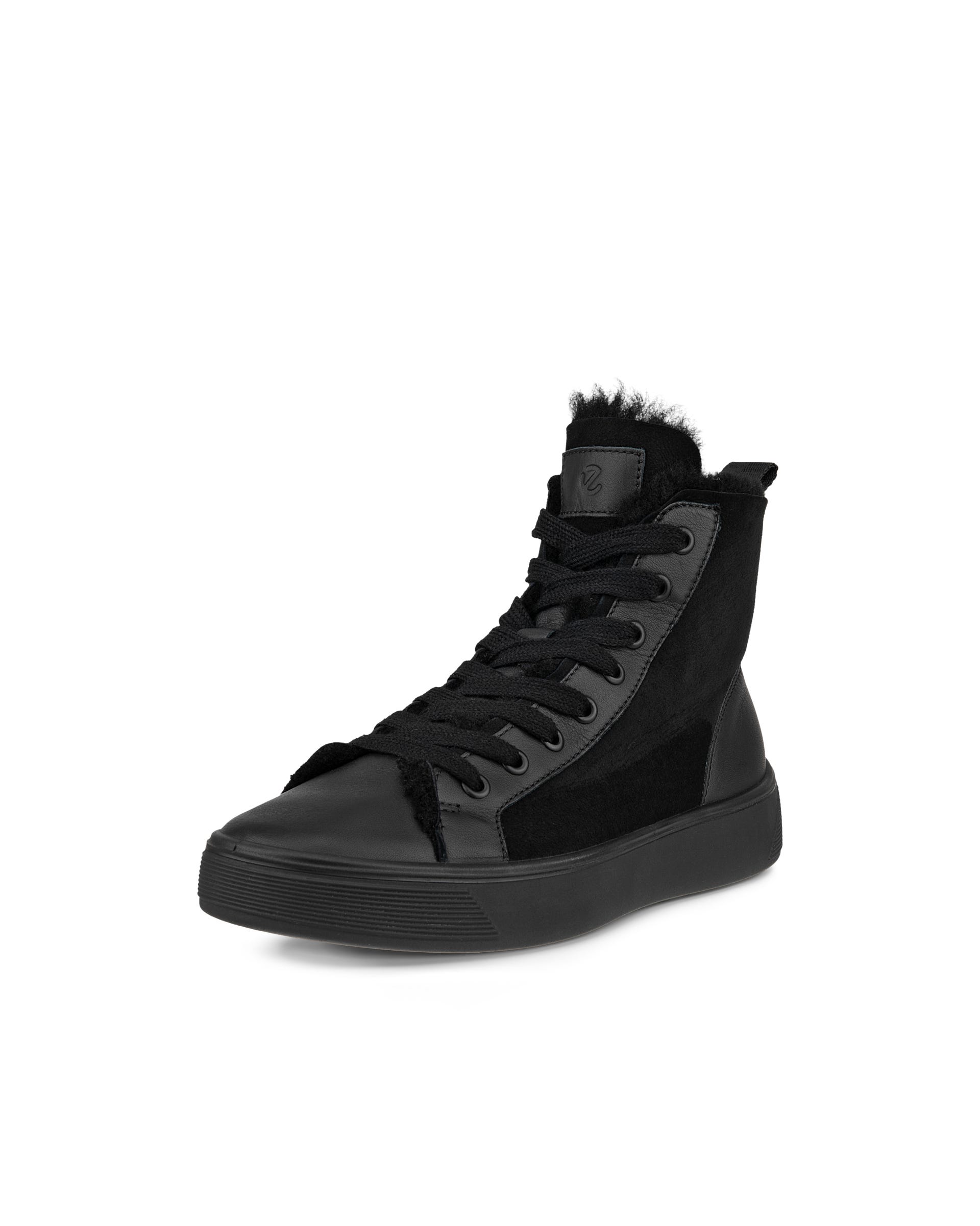 ECCO Street Tray ウィメンズ スエードハイカットスニーカー | ブラック