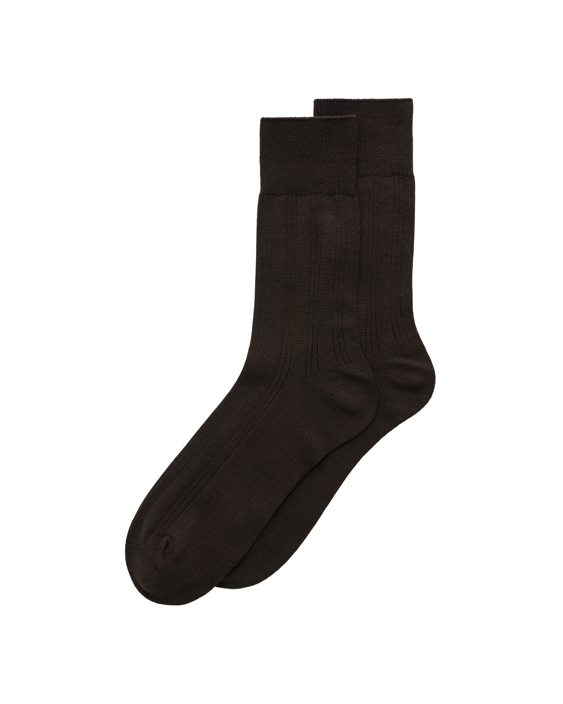 Men's ECCO Classic Ribbed Mid-Cut Socks — Brown