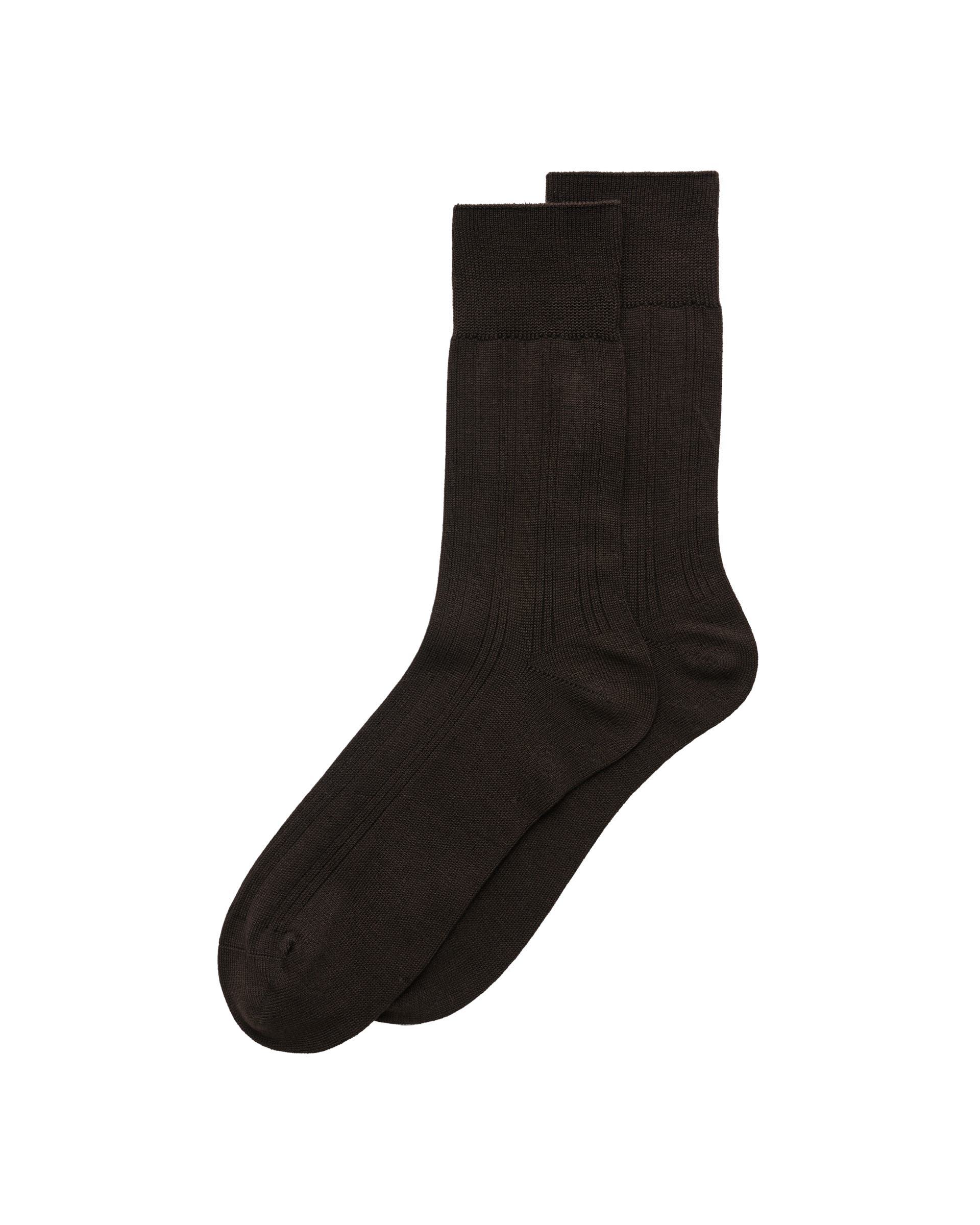 ECCO® chaussettes mi-hautes côtelées pour homme - Brun - Main