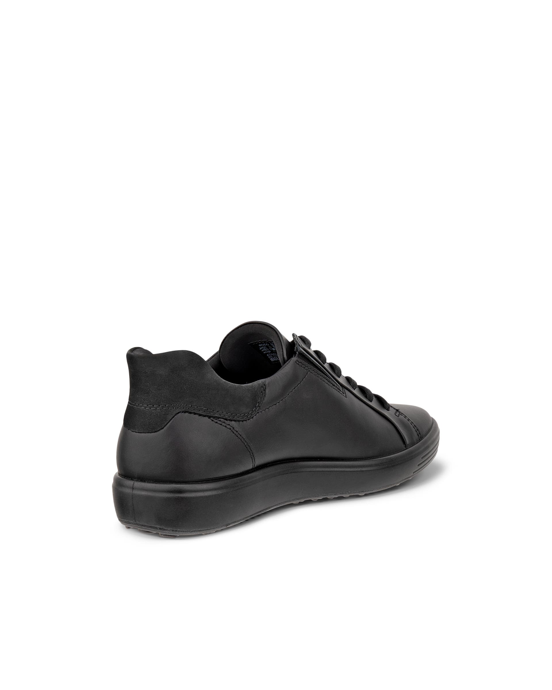 Women's ECCO® SOFT 7 Leather Trainer - Black - Back