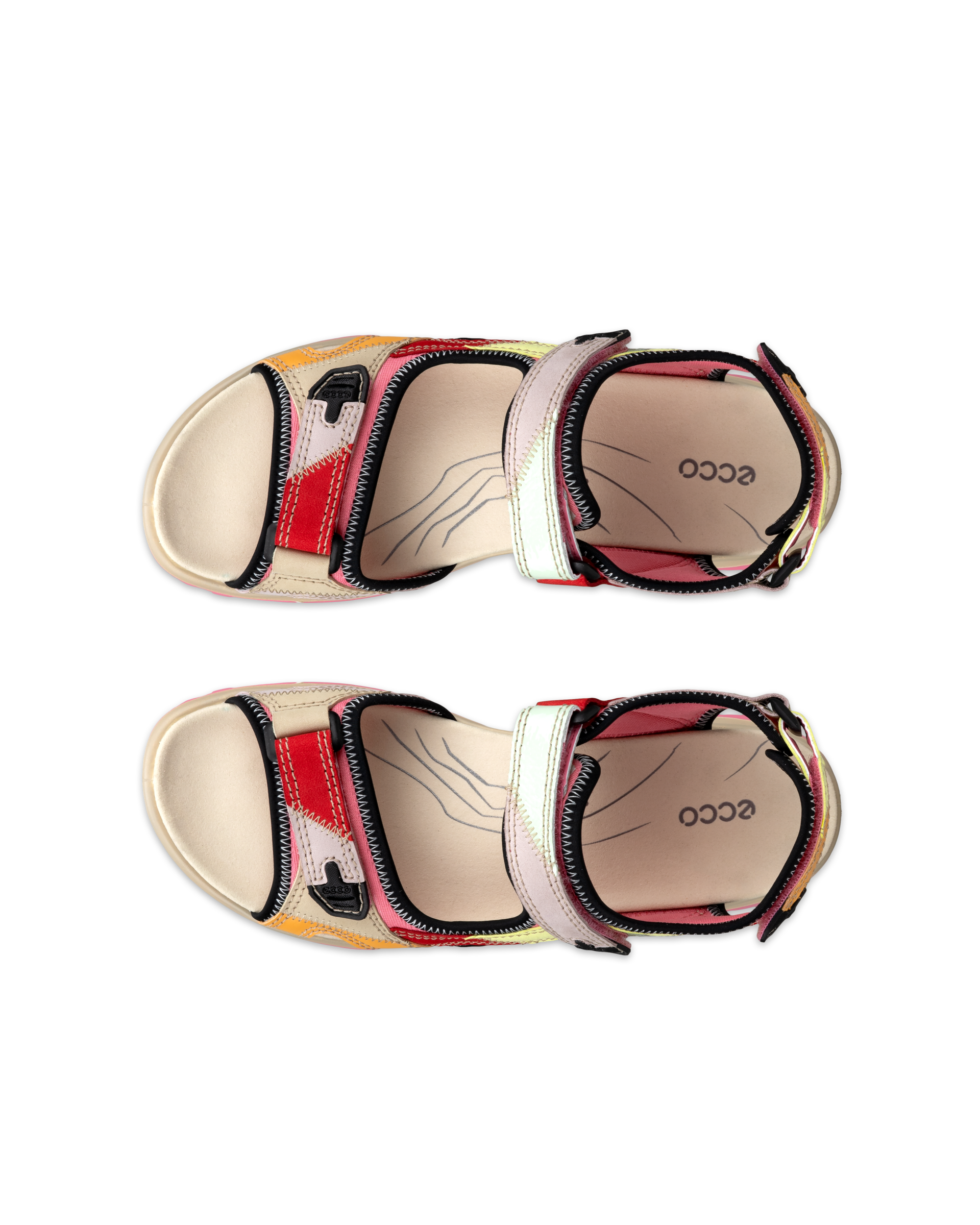 Women's ECCO® Offroad Nubuck Hiking Sandal - Multicolour - Top left pair