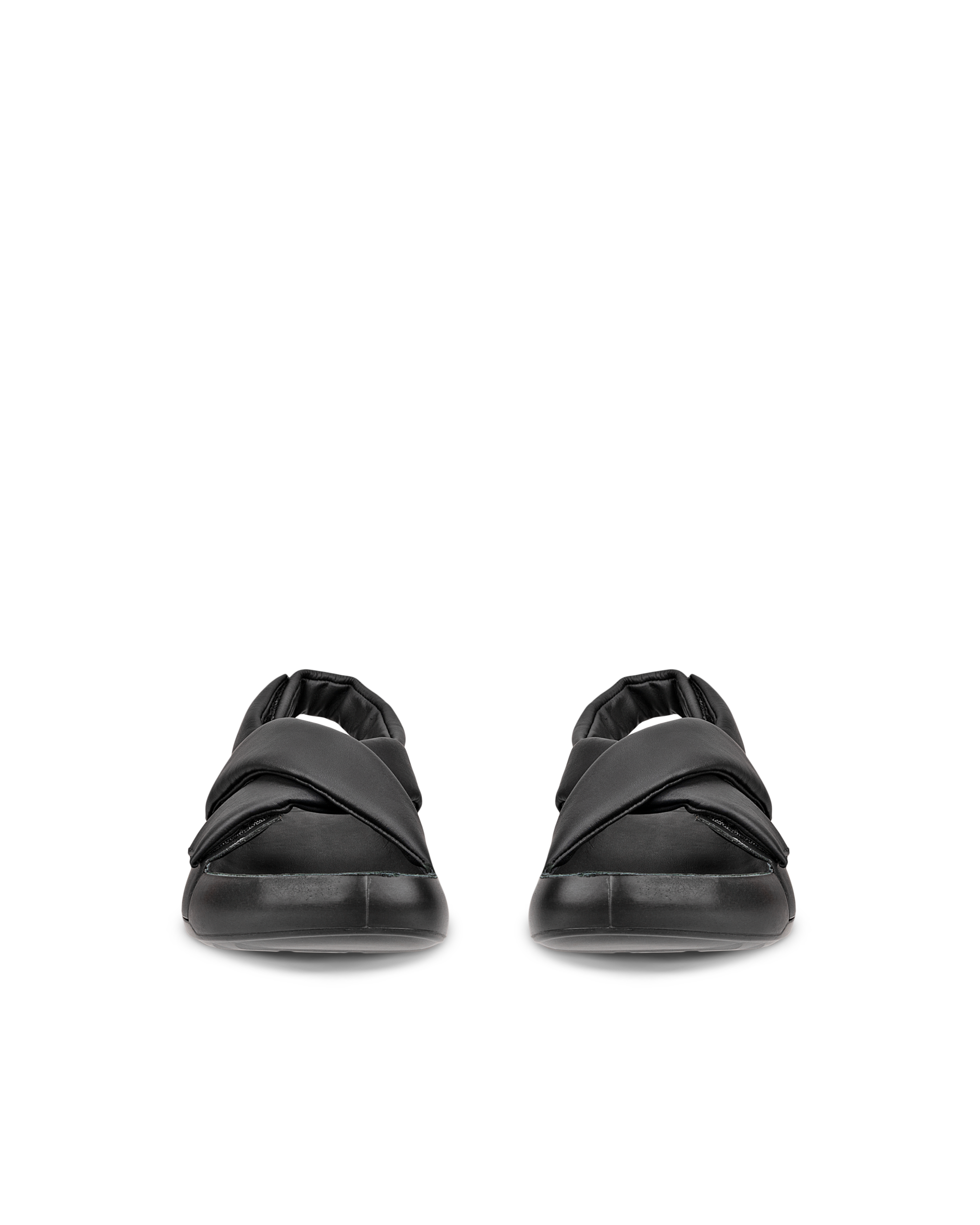 ECCO Cozmo PF ウィメンズ レザーサンダル - ブラック - Front pair
