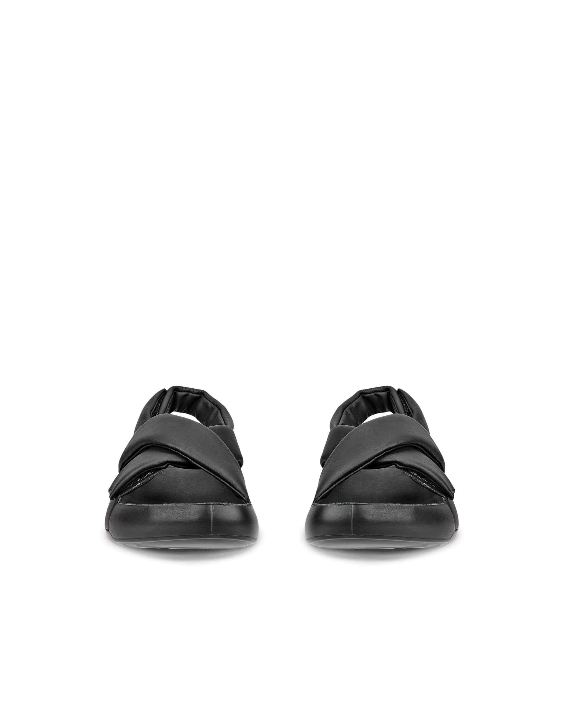 Women's ECCO® Cozmo PF Leather Sandal - Black - Front pair