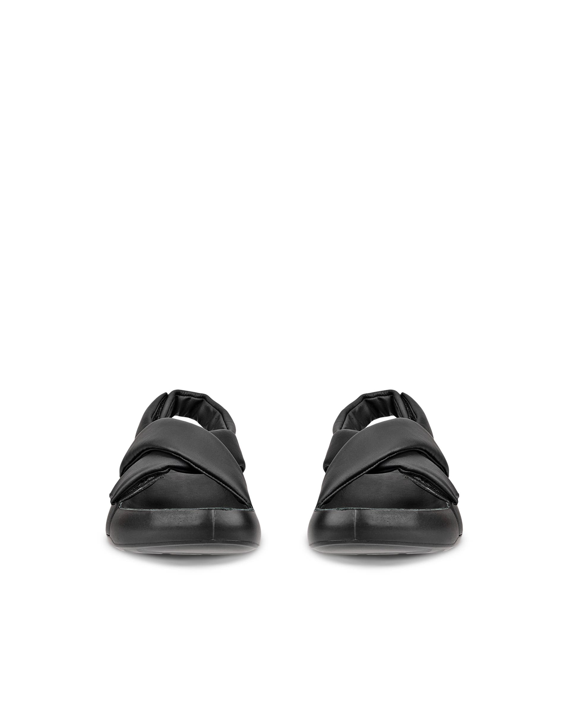 Women's ECCO® Cozmo PF Leather Sandal - Black - Front pair