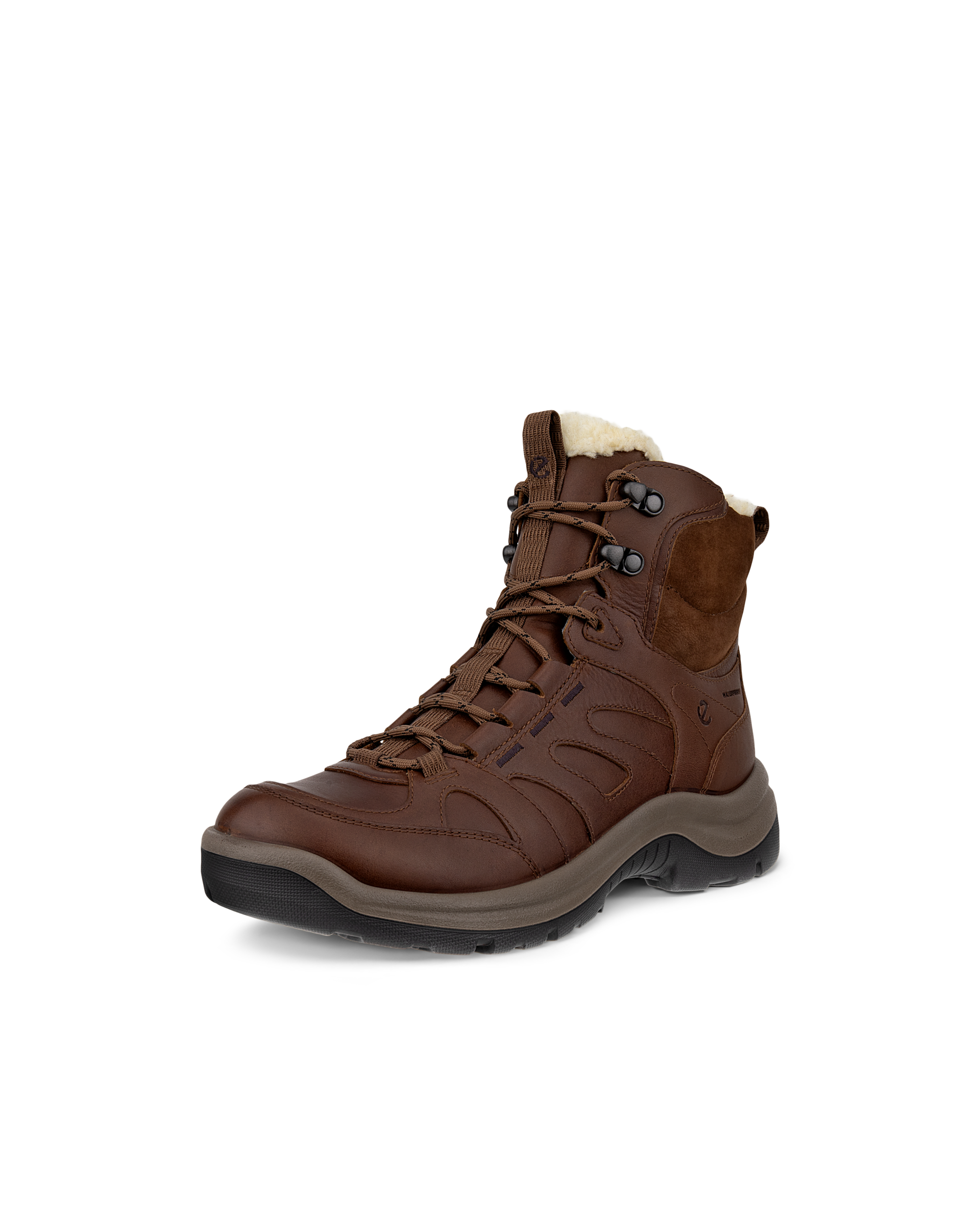 Women's ECCO® Offroad Leather Waterproof Mid-Cut Outdoor Boot - Brown - Main