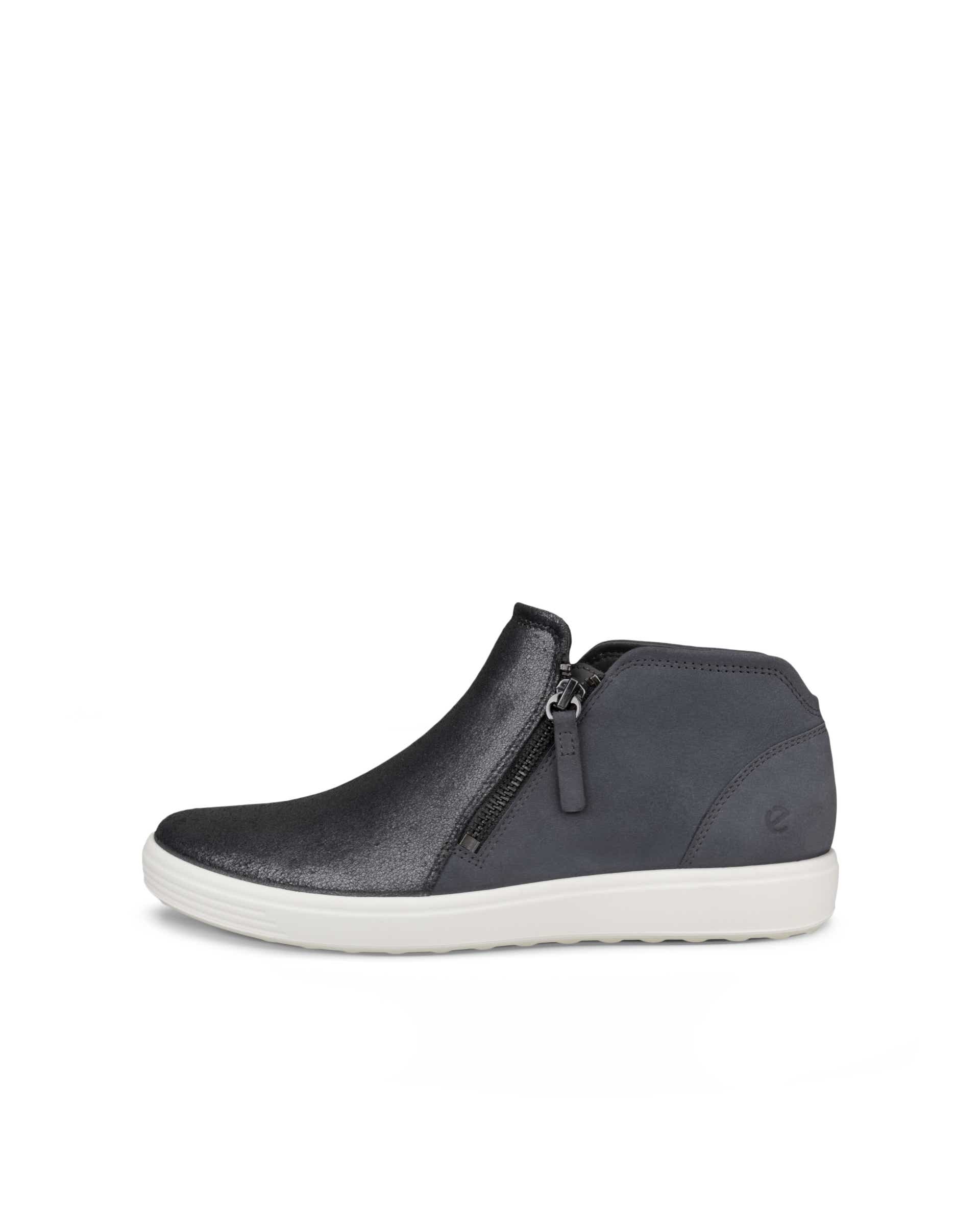 Women's ECCO® Soft Nubuck Zip Bootie Gray1