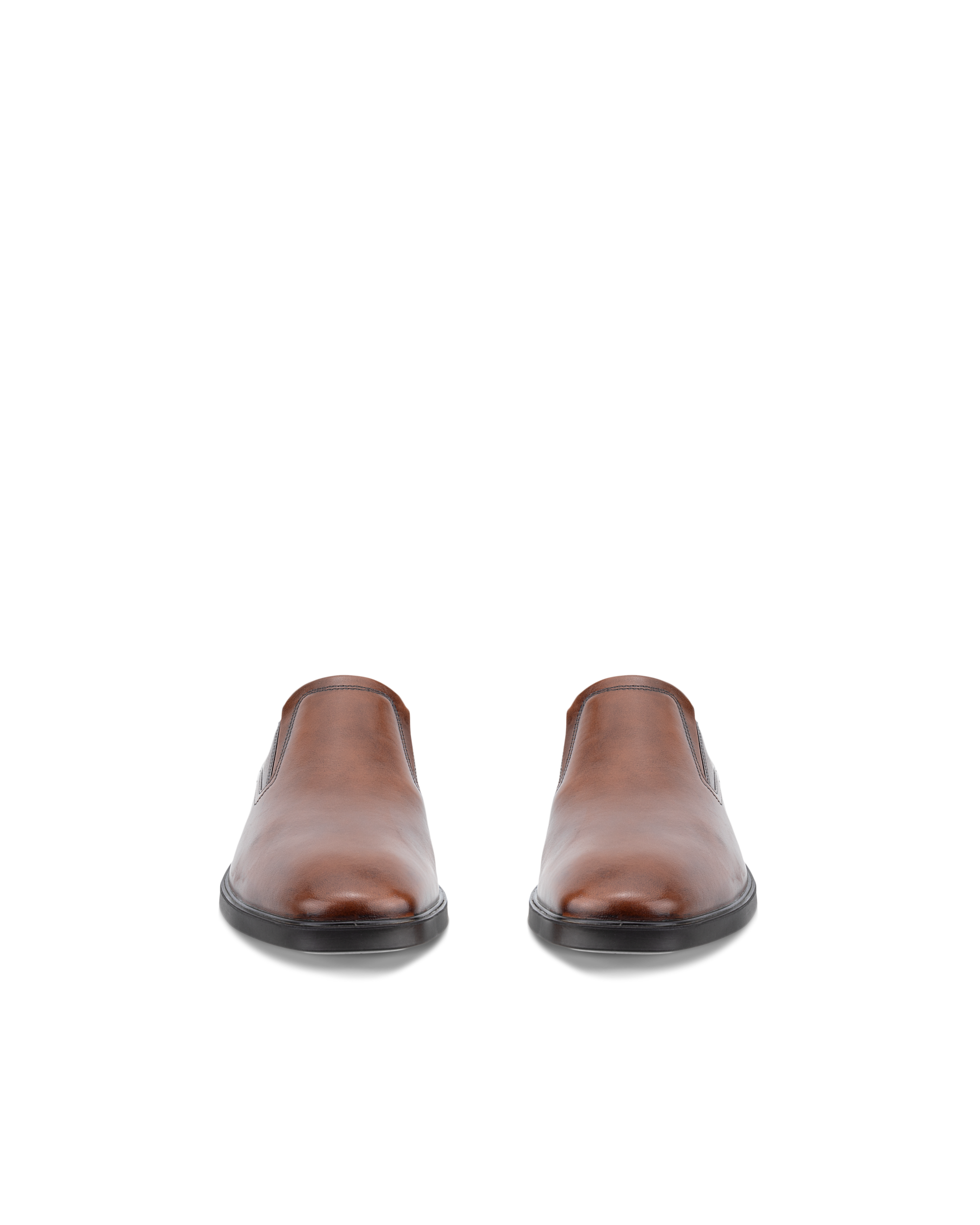 ECCO® Metropole Milan chaussures sans lacet en cuir pour homme - Marron - Front pair