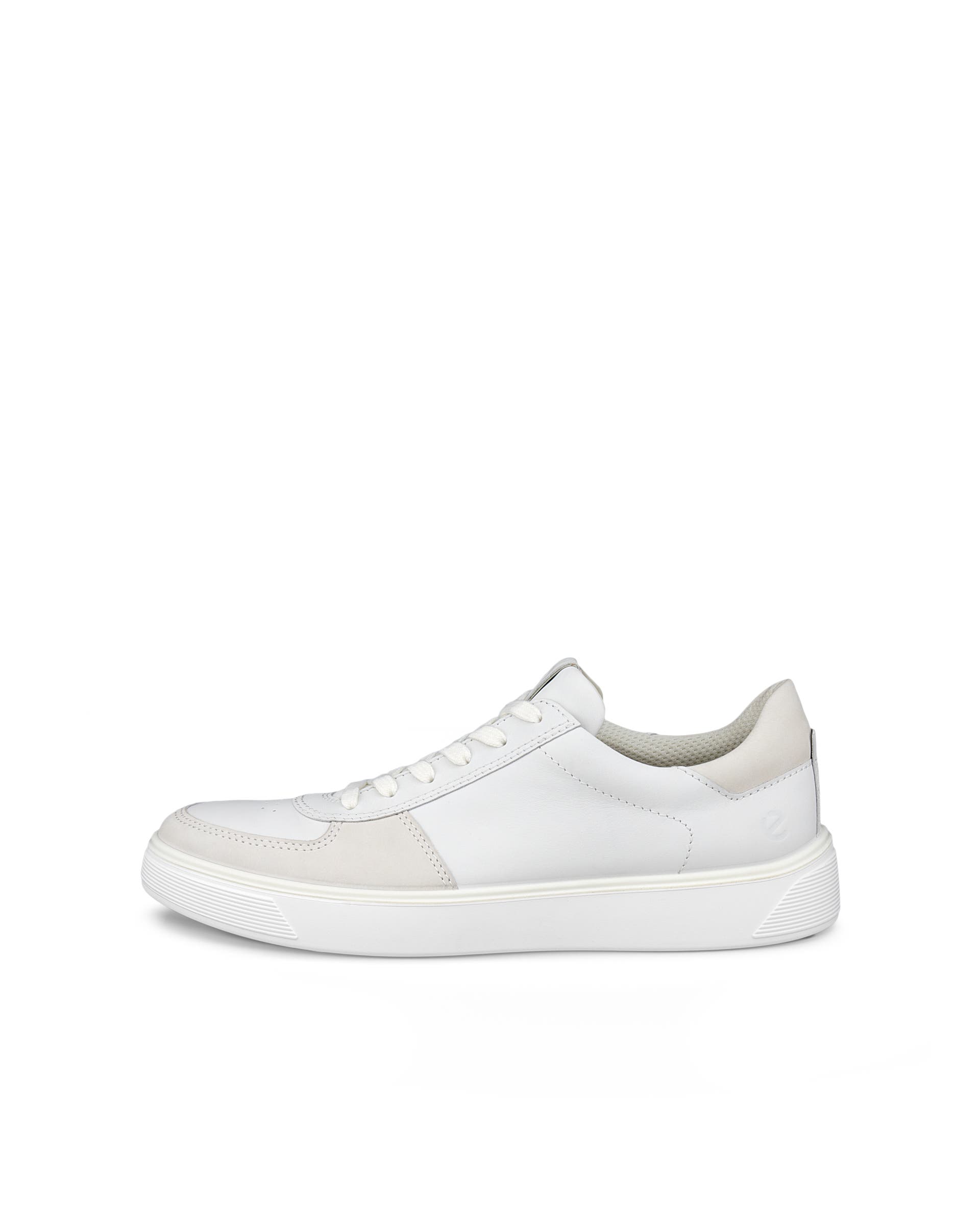 Men's ECCO® Street Tray Leather Sneaker - White - Outside