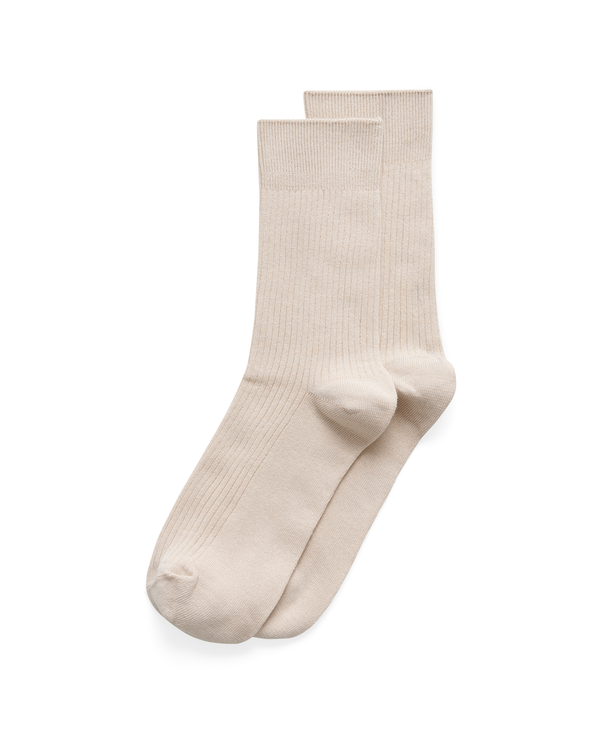Women's ECCO Vibe Ribbed Mid-Cut Sock — Beige