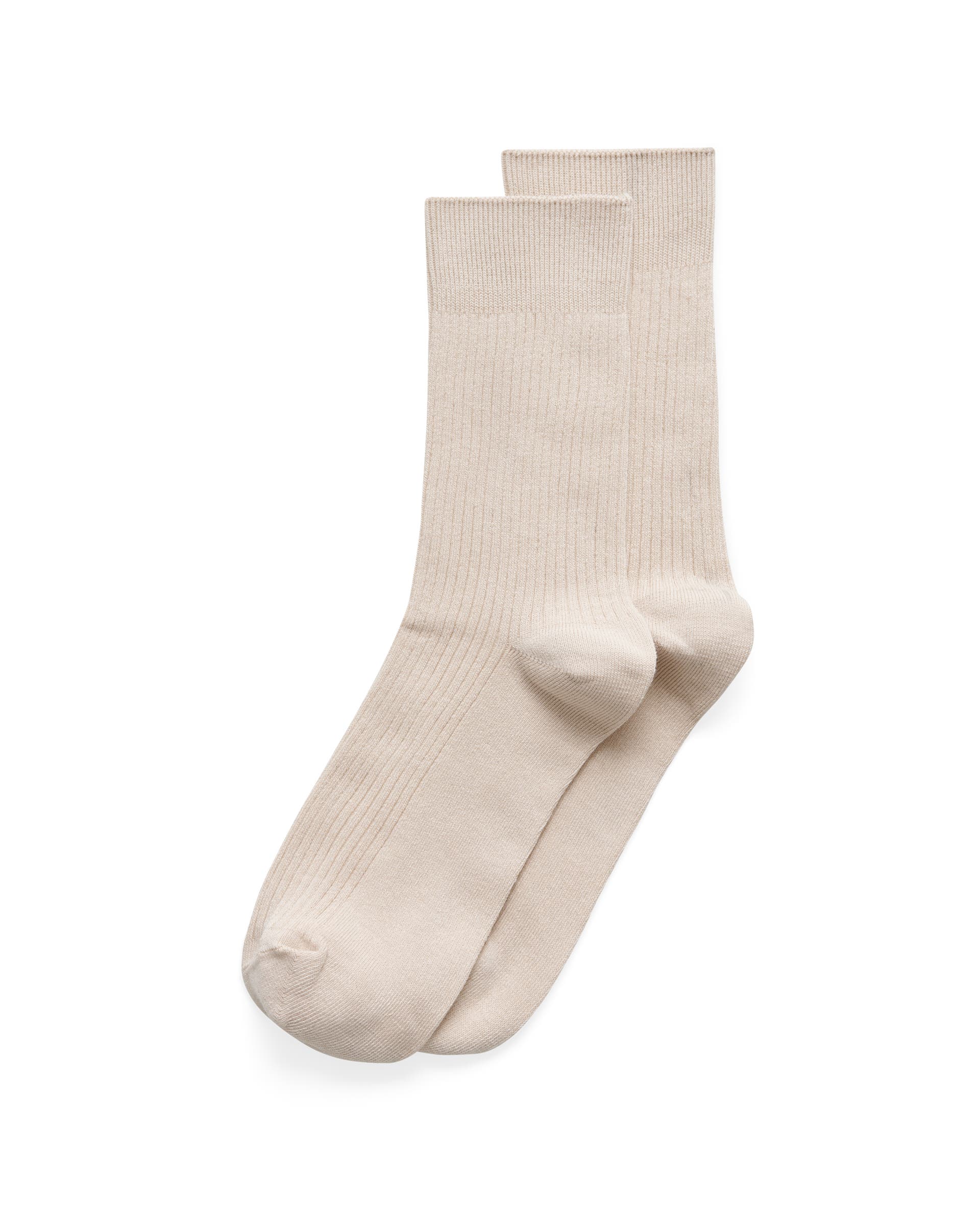 Women's ECCO® Ribbed Mid-Cut Socks - Beige - Main