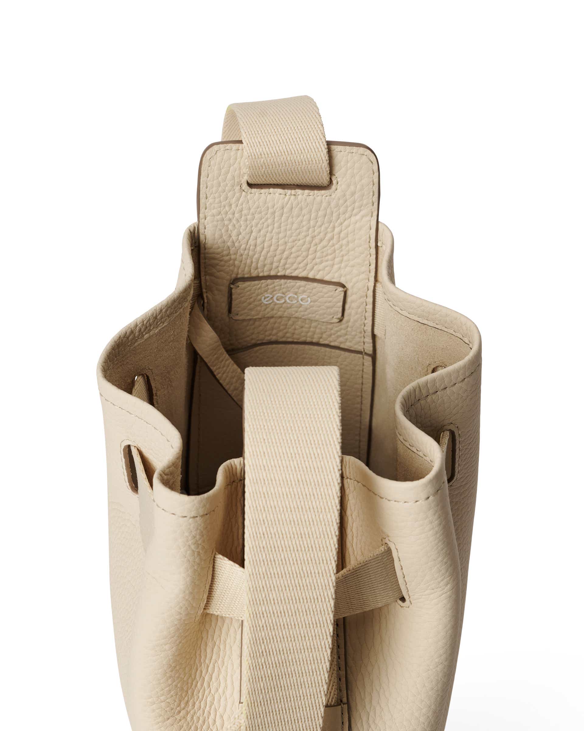 ECCO® Sail Small Leather Hobo Bag - Beige - Inside