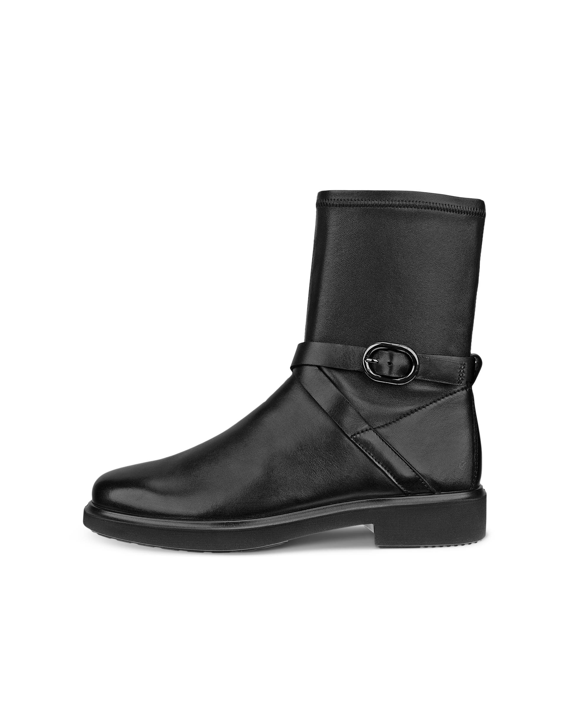 ECCO® METROPOLE AMSTERDAM bottes mi-hautes en cuir pour femme - Noir - Outside