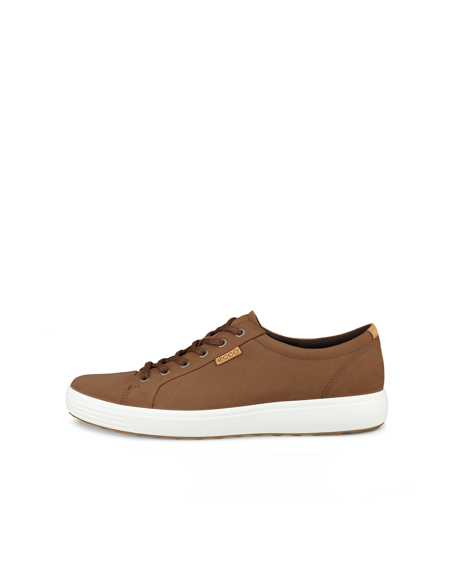 Men's ECCO® Soft 7 Nubuck Sneaker - Brown - Outside
