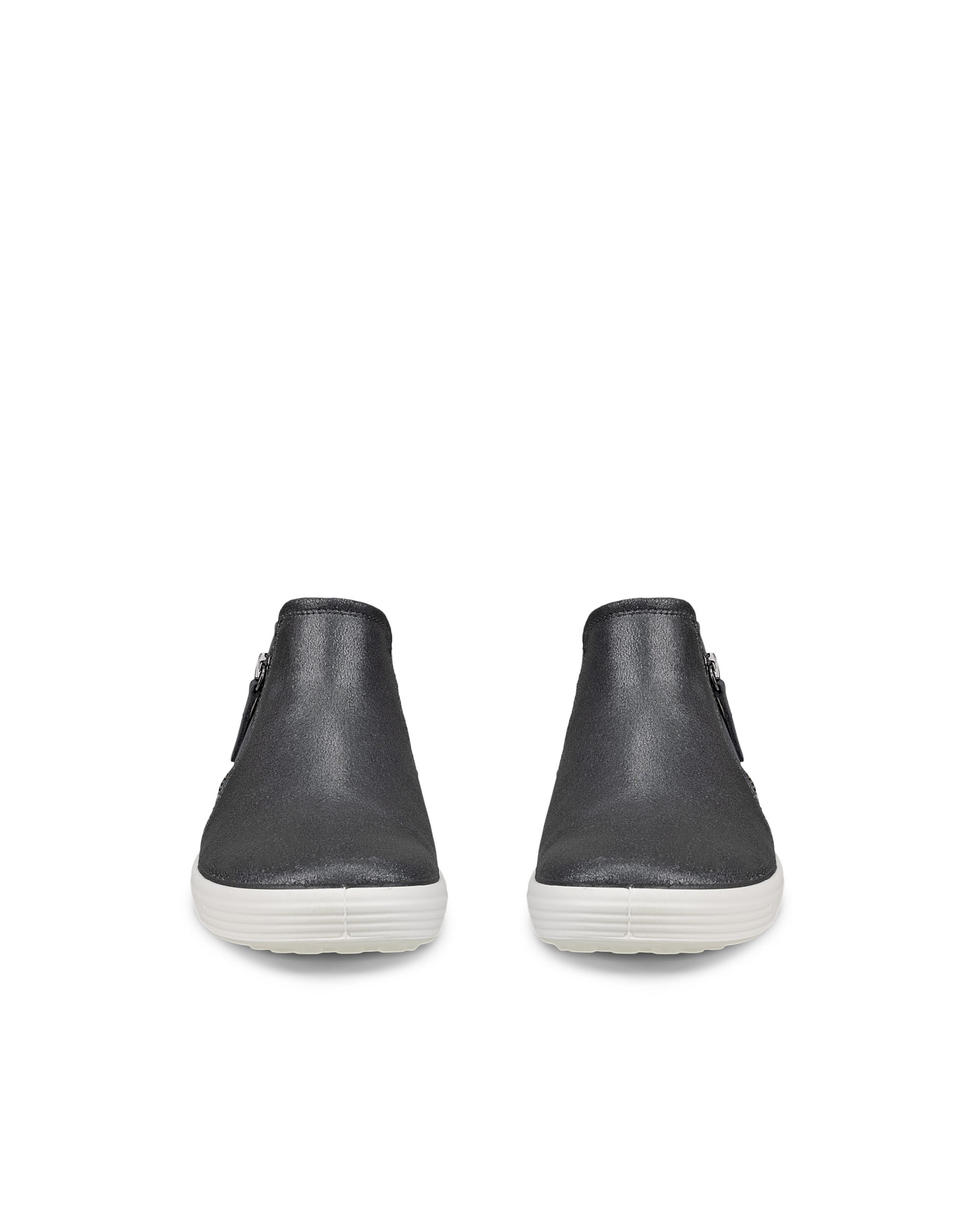 Women's ECCO® Soft 7 Nubuck Zip Bootie - Gray - Front pair