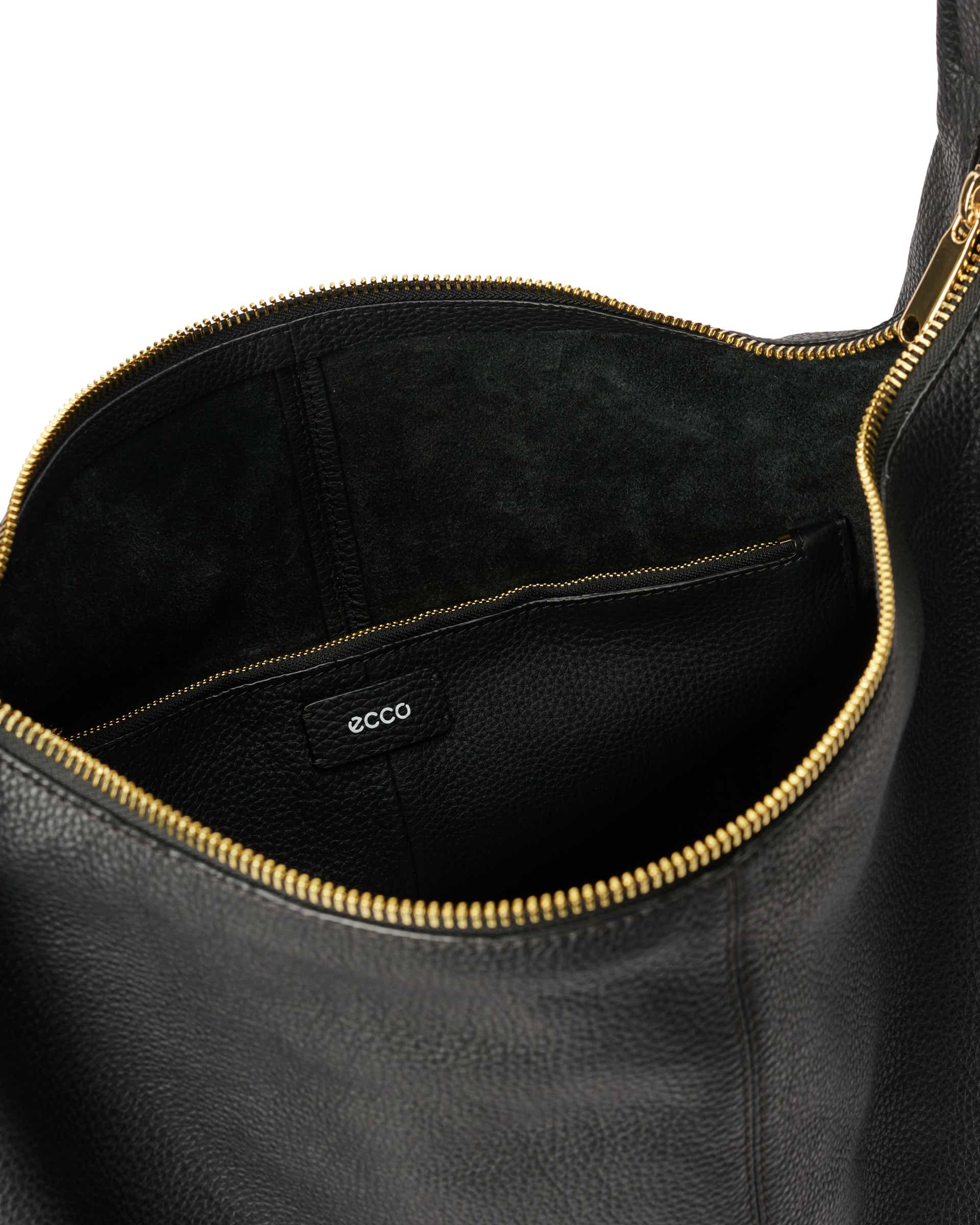 ECCO Hobo Large Soft Pebbled レザーホーボーバッグ - ブラック - Inside