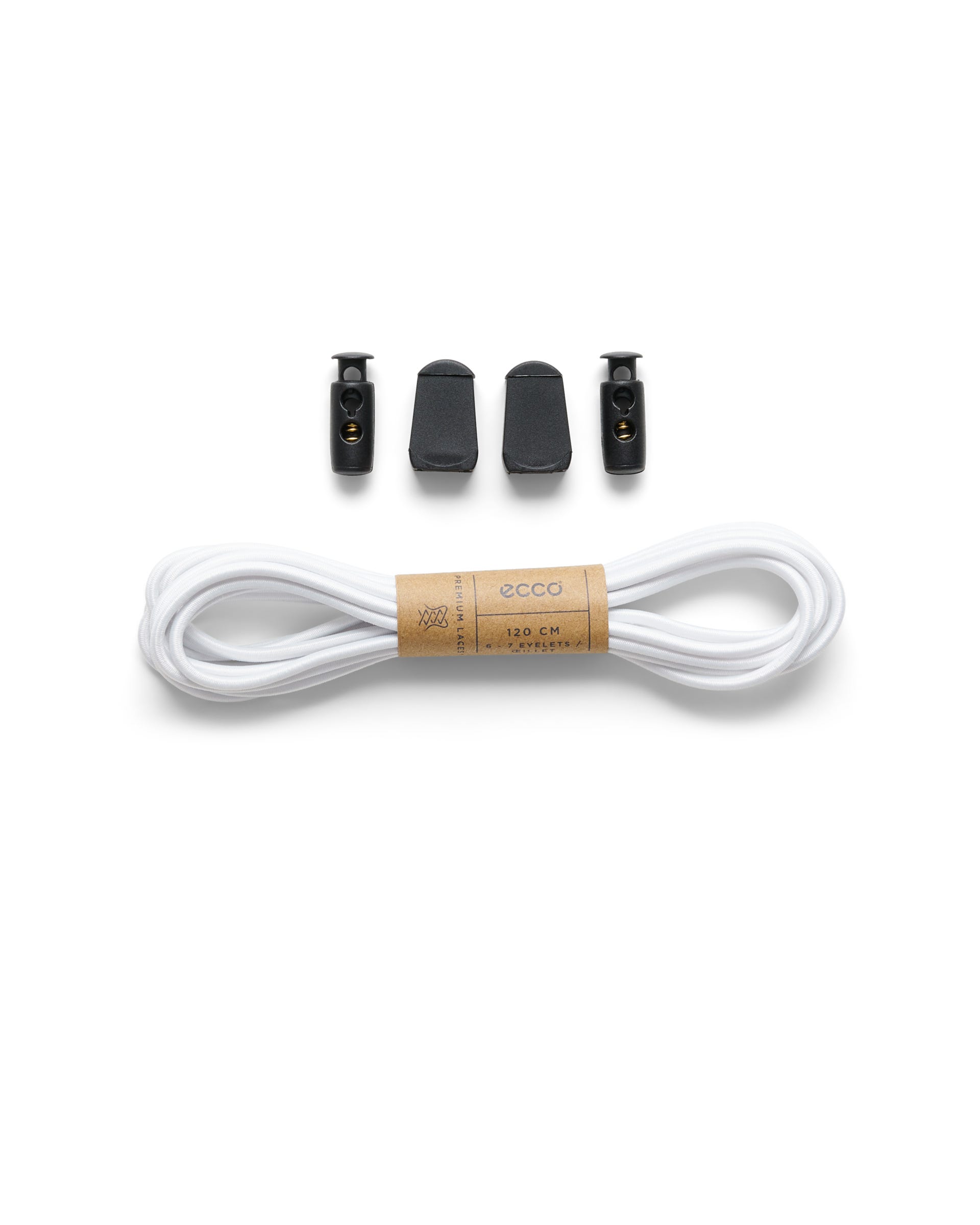 ECCO® Fast Lock snørebånd - Hvid - Main