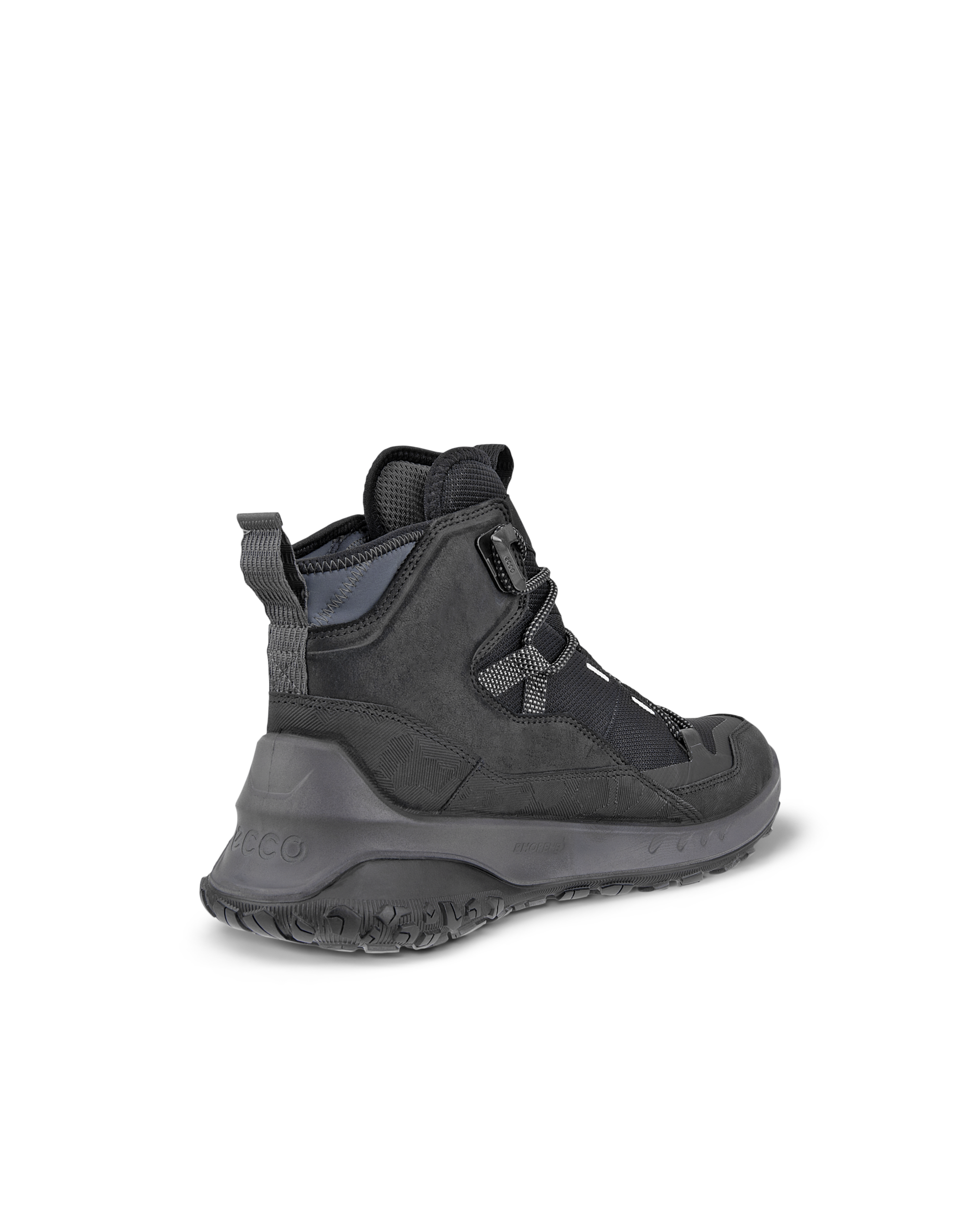 Men's ECCO® ULT-TRN Mid Nubuck Waterproof Hiking Boot - Black - Back