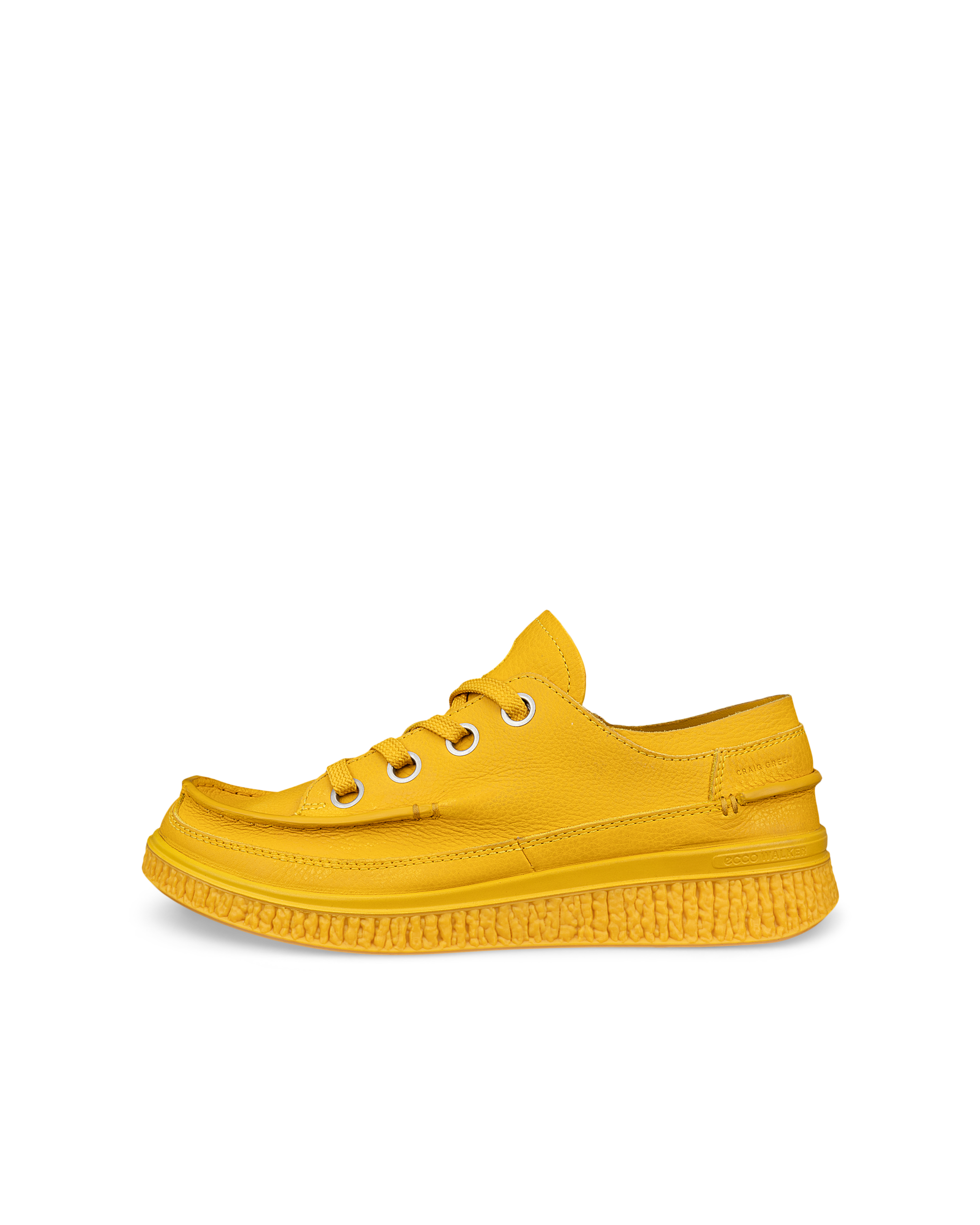 ECCO CG WALKER - Men's Leather Moc-Toe Shoe - Yellow - 45