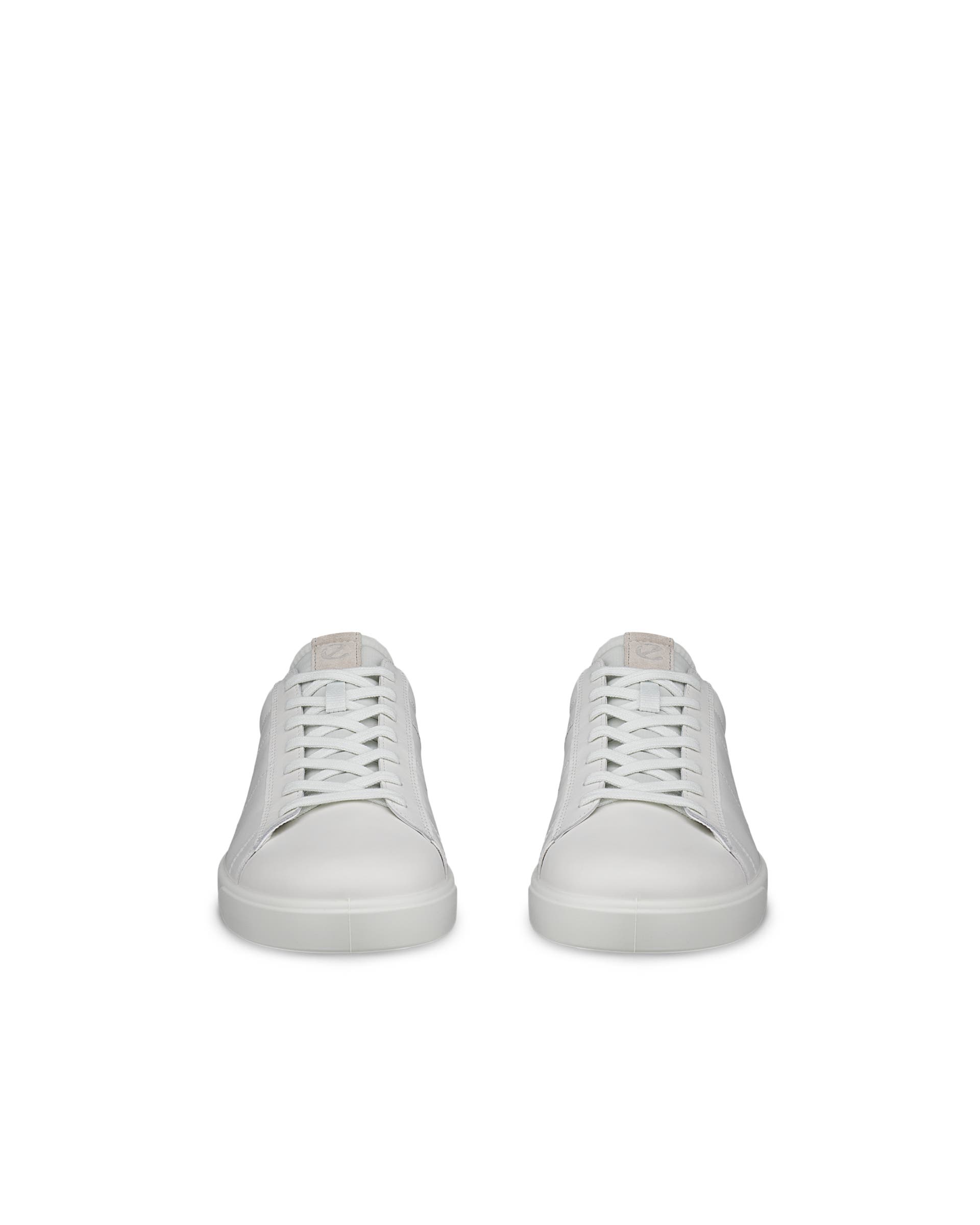 Men's ECCO® Street Lite Leather Trainer - White - Front pair