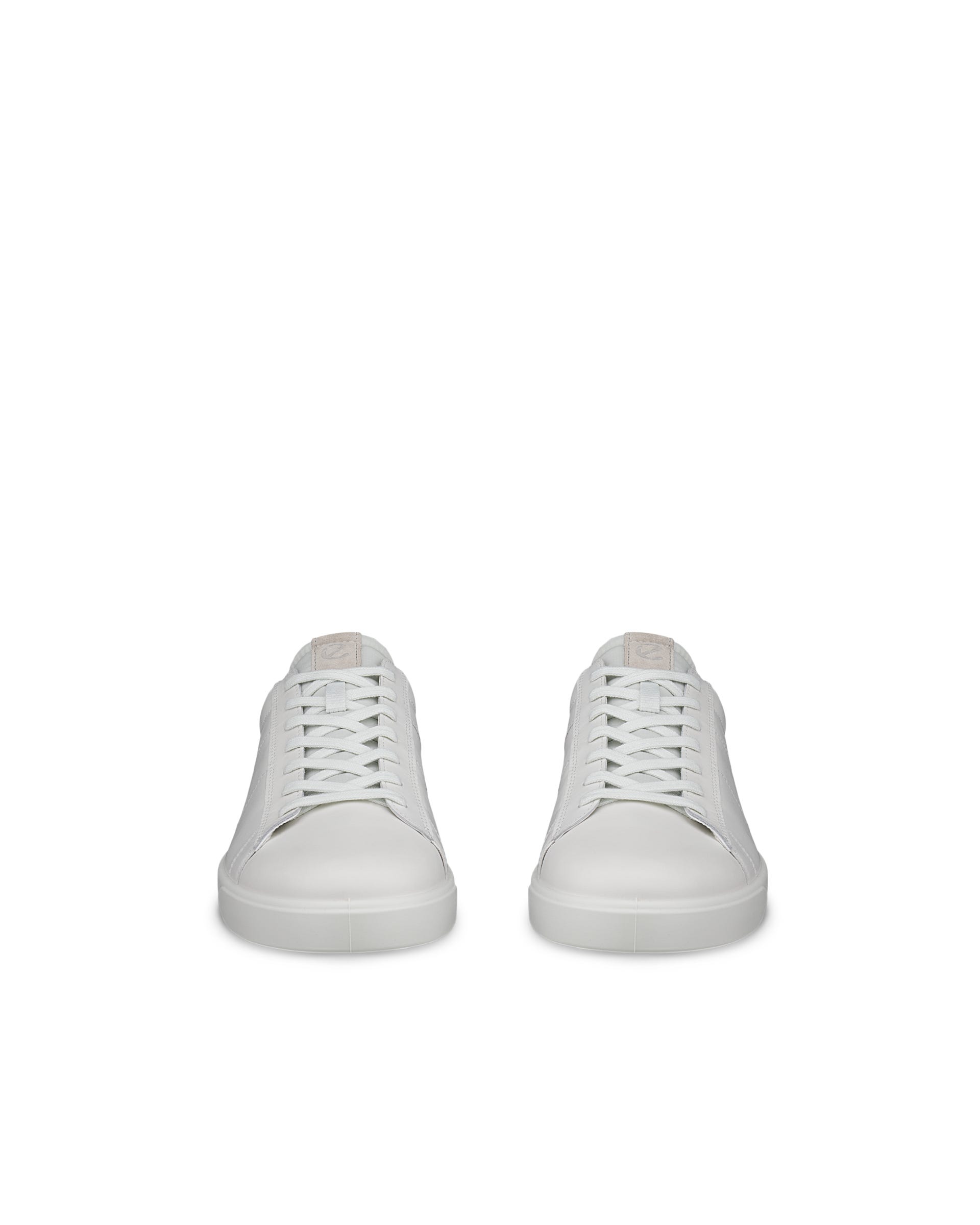 Men's ECCO® Street Lite Leather Trainer - White - Front pair