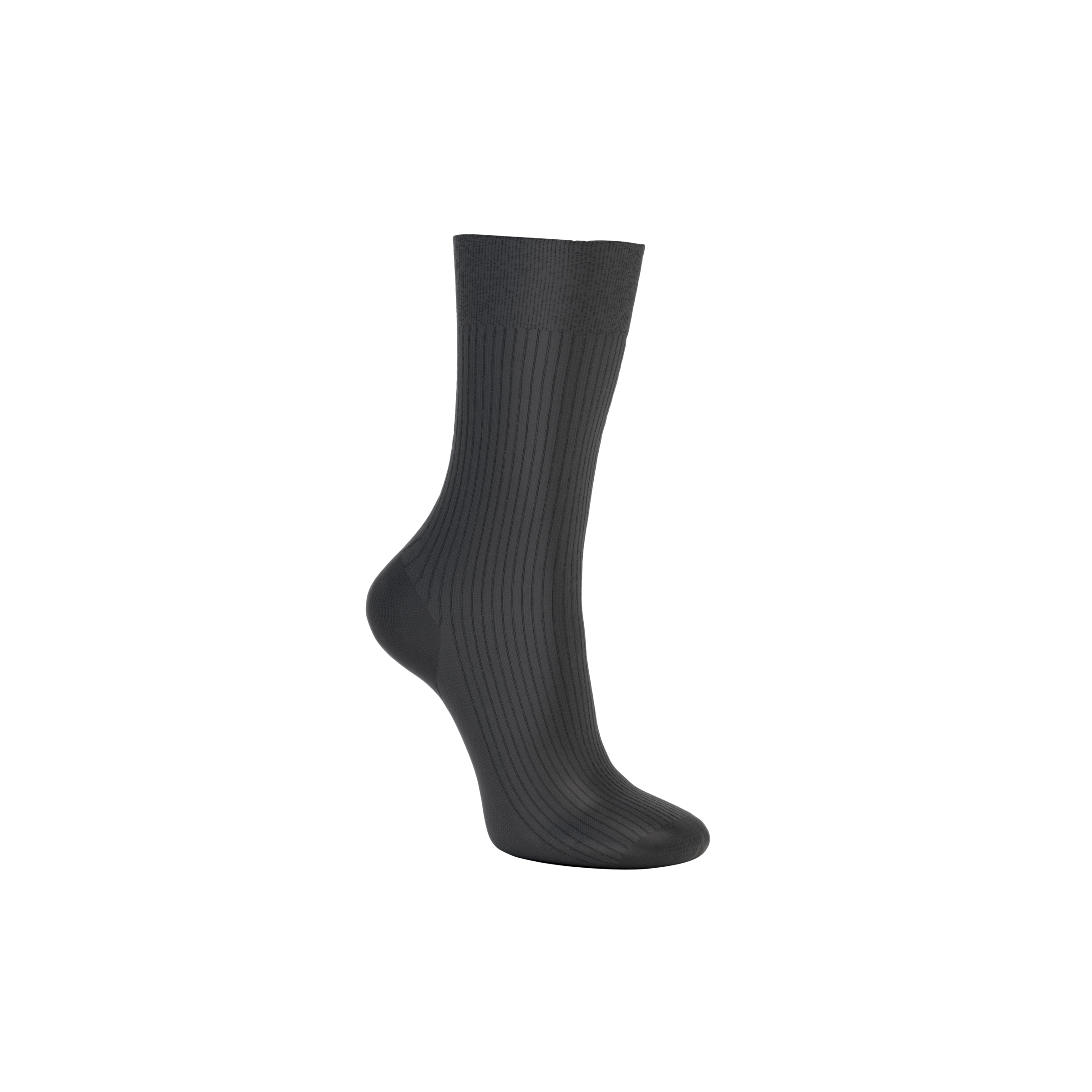 ECCO Vibe Shiny Ribbed Mid Cut — Black