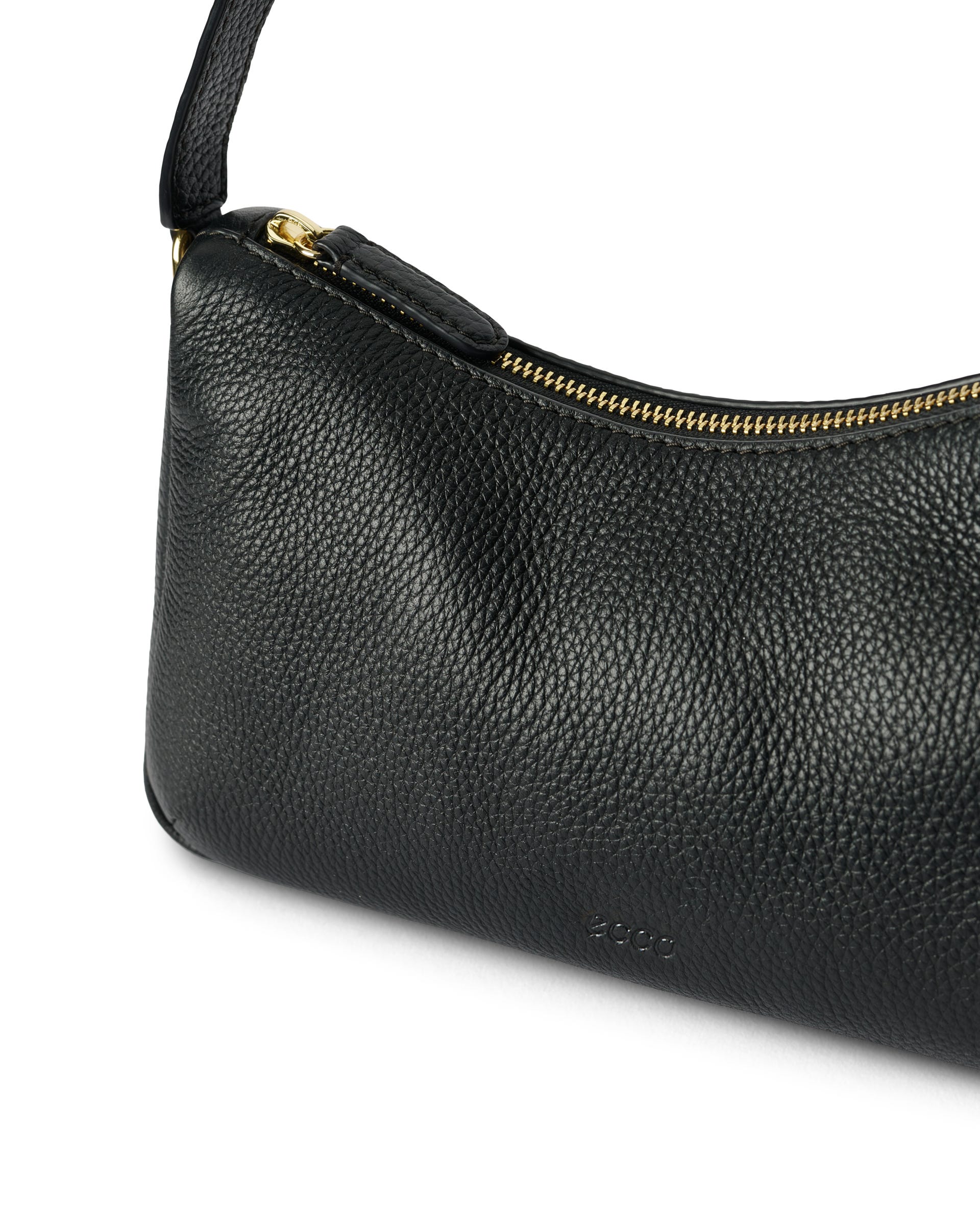ECCO® Essential skuldertaske i læder - Sort - Detail-1