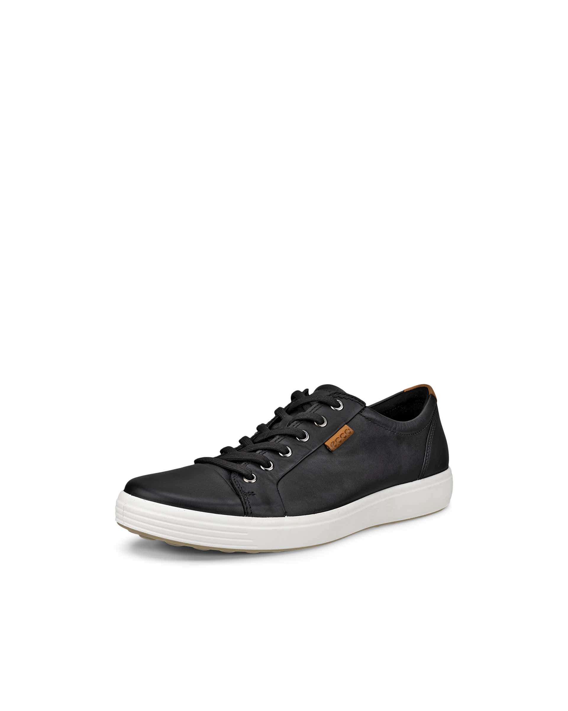 Men's ECCO® Soft Leather Sneaker Black1