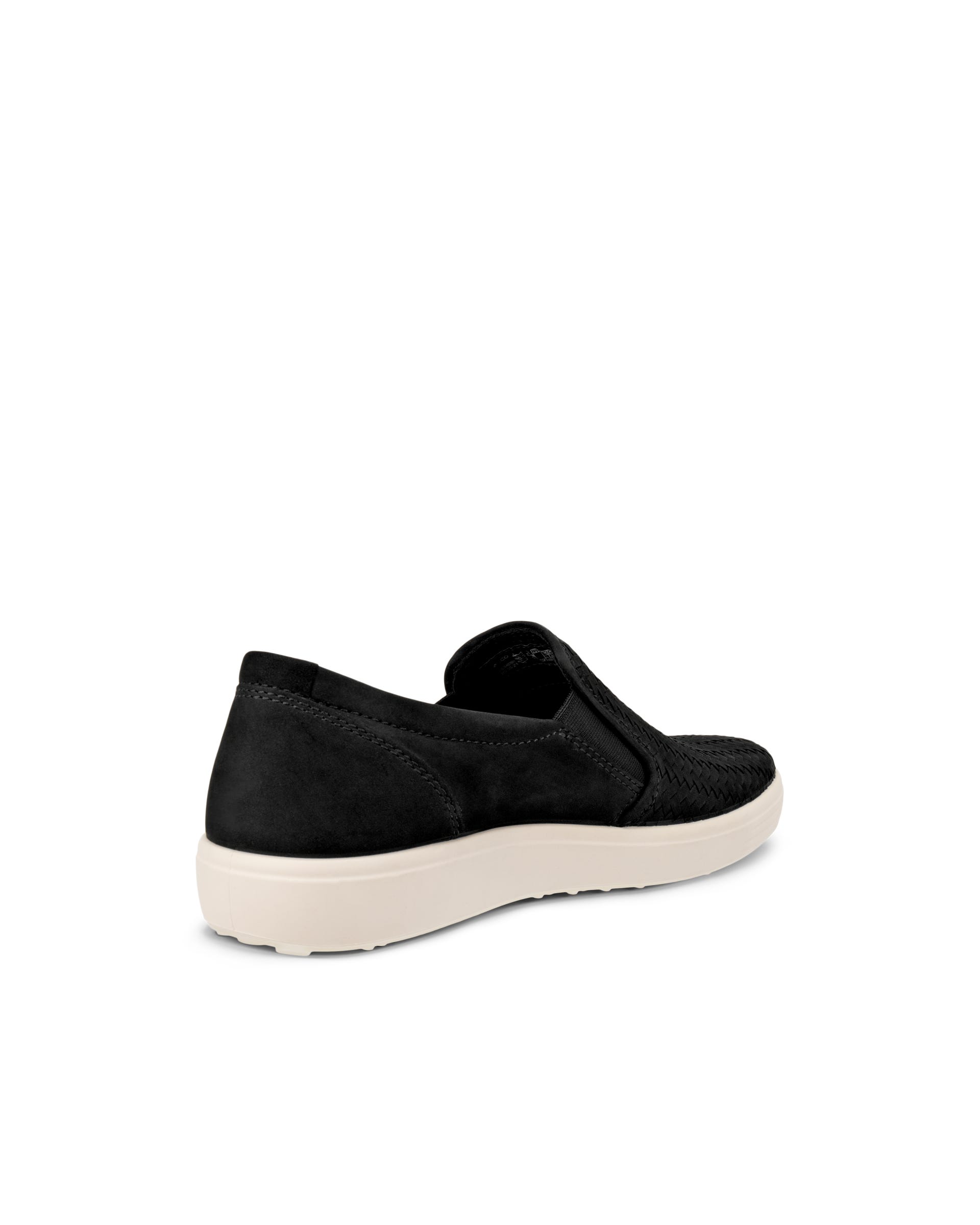 Men's ECCO® Soft 7 Nubuck Slip-On - Black - Back