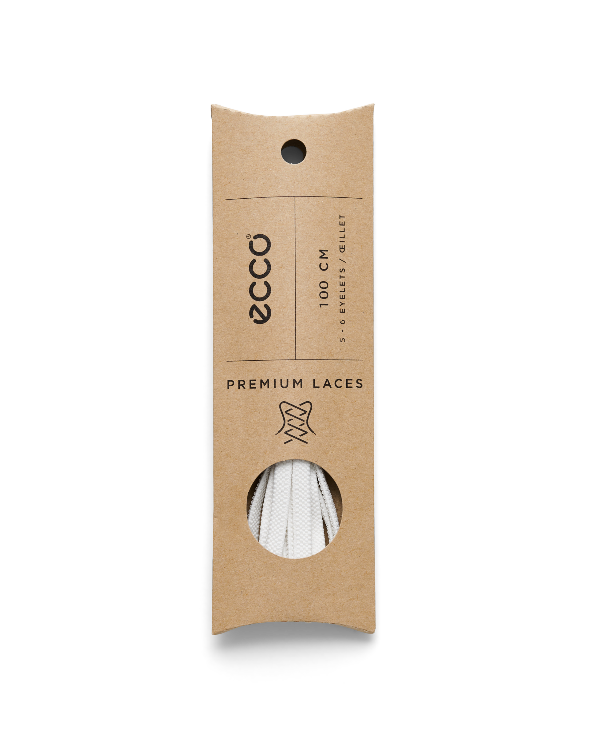 ECCO Elastic Flat Laces — White