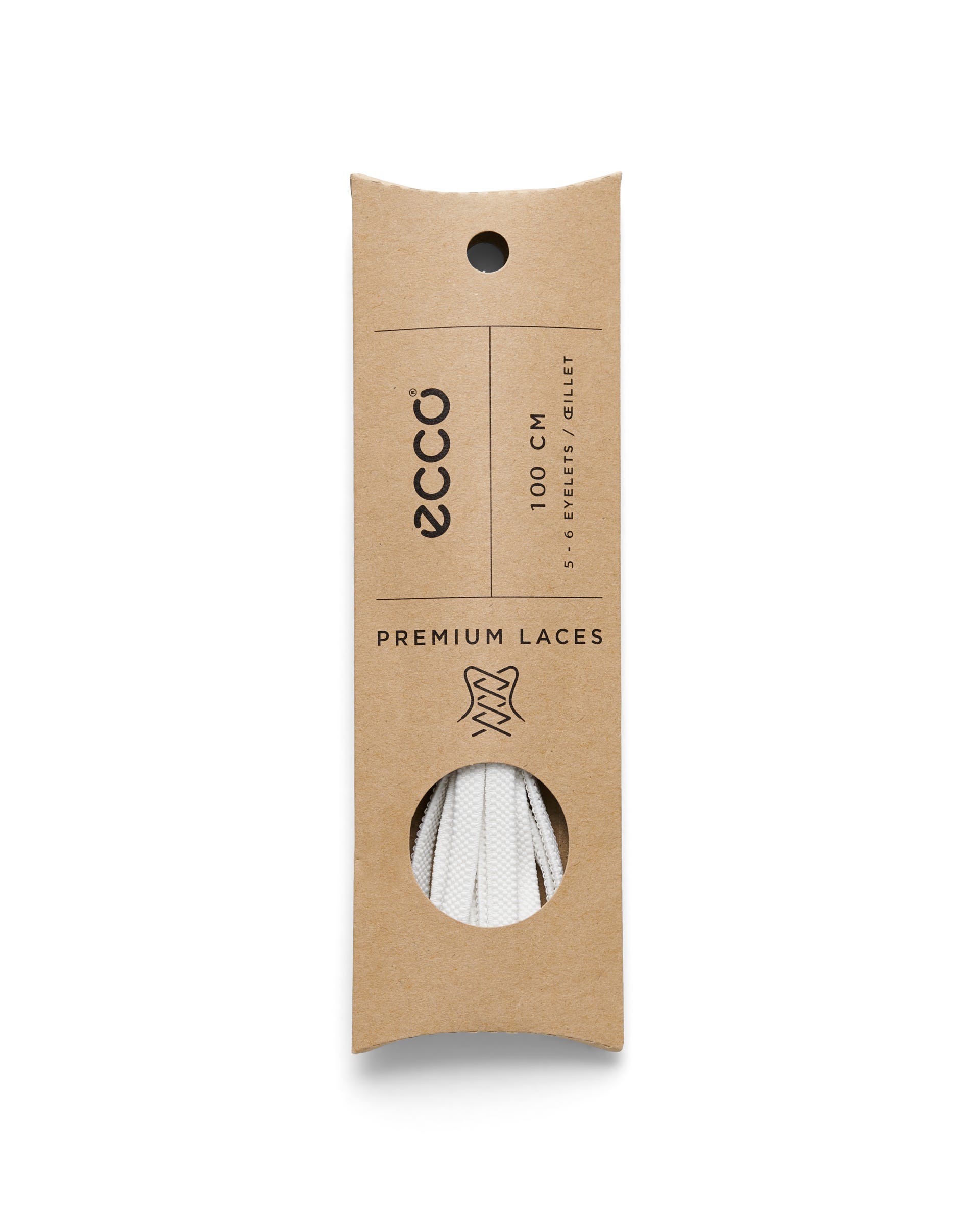 ECCO® Elastic Flat Laces - White - Detail-2