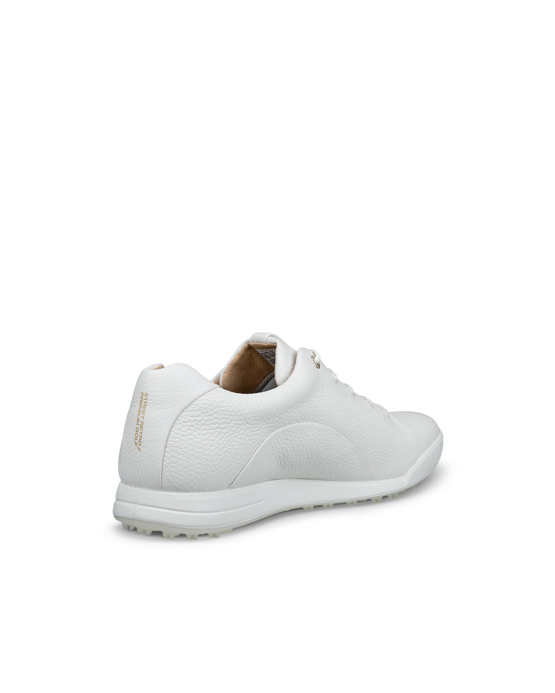 Men's ECCO® GOLF STREET RETRO Leather Waterproof Golf Shoe - White - Back