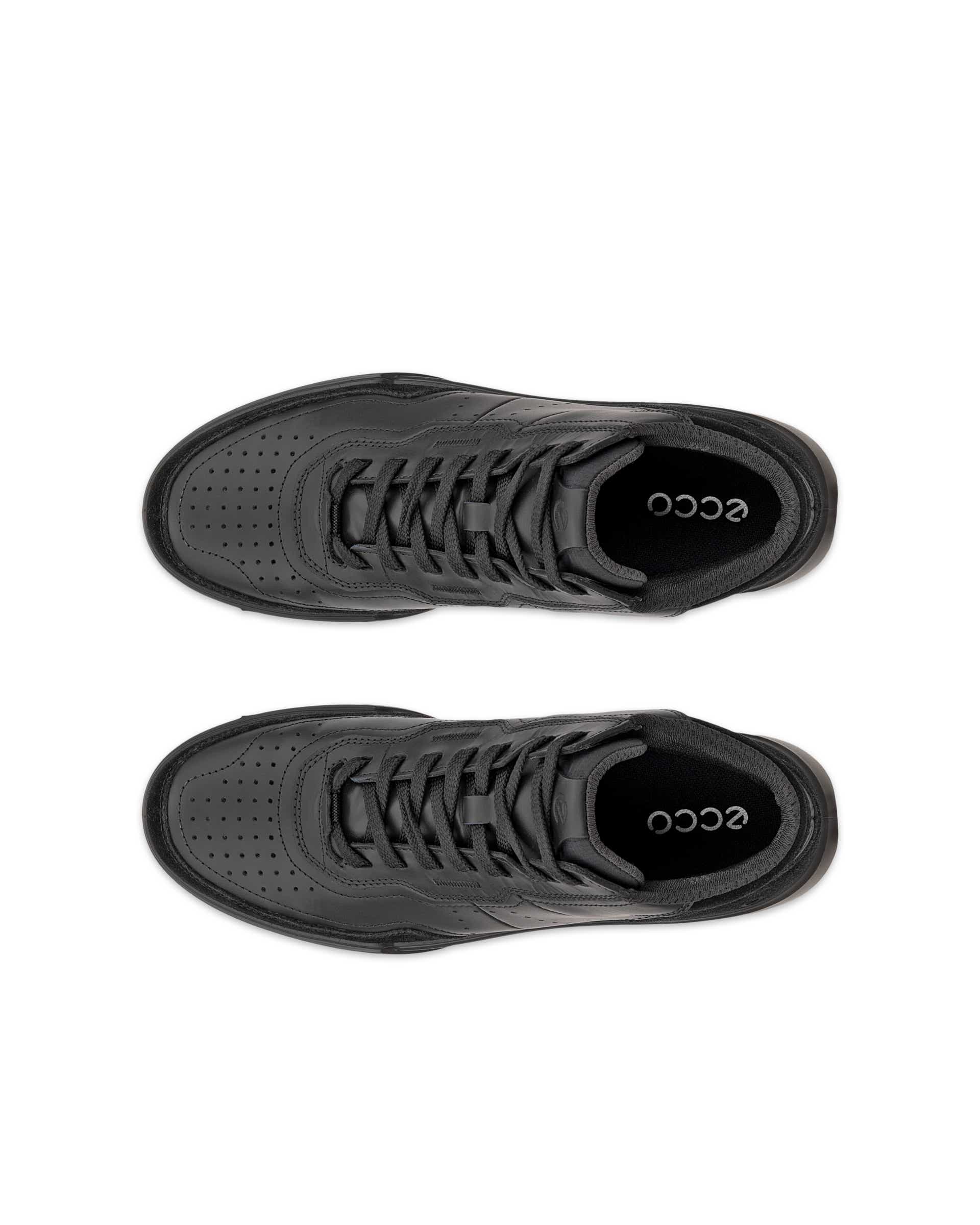 ECCO® STREET COURT dames hoge sneaker in leer - Zwart - Top left pair