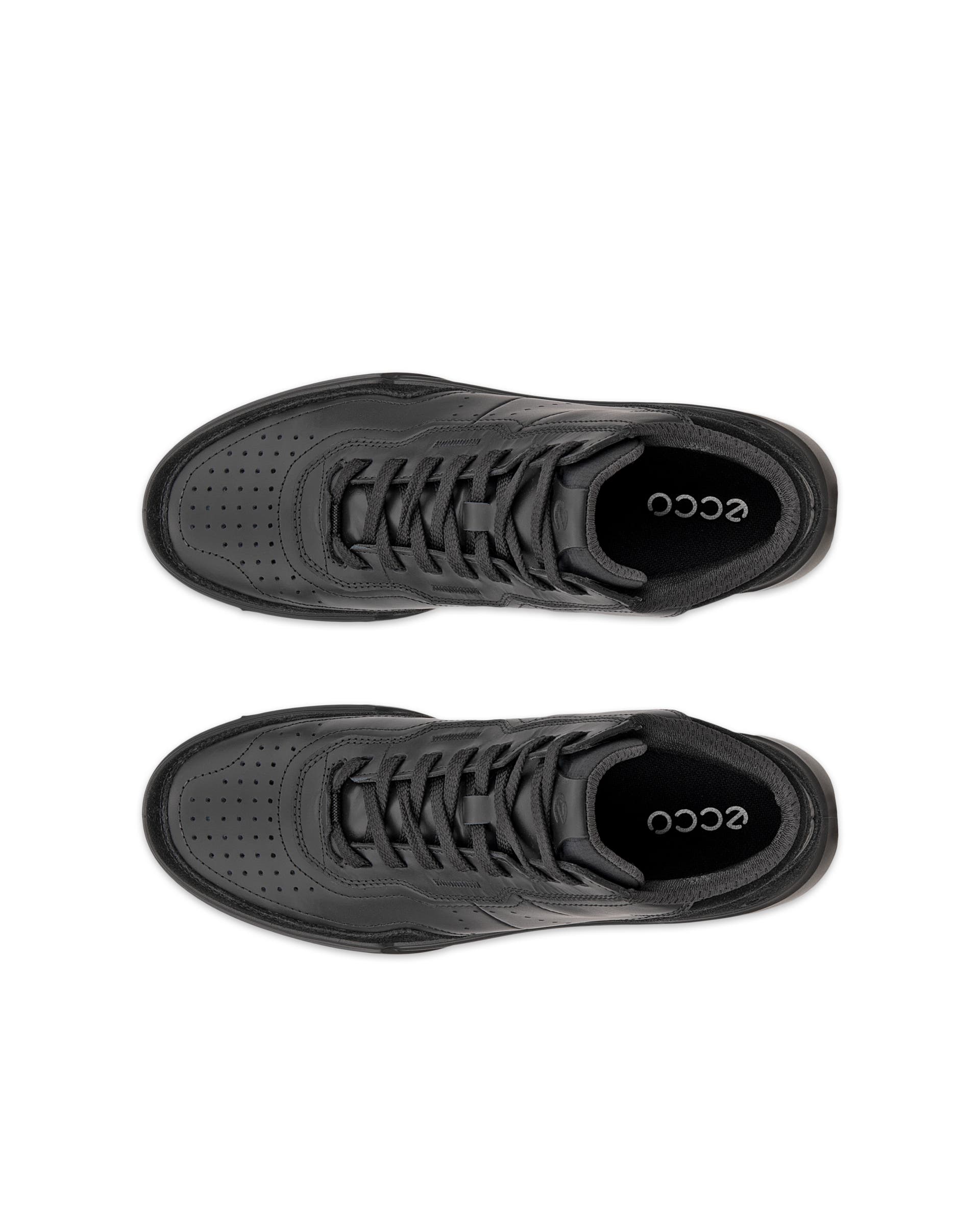 ECCO® STREET COURT dames hoge sneaker in leer - Zwart - Top left pair