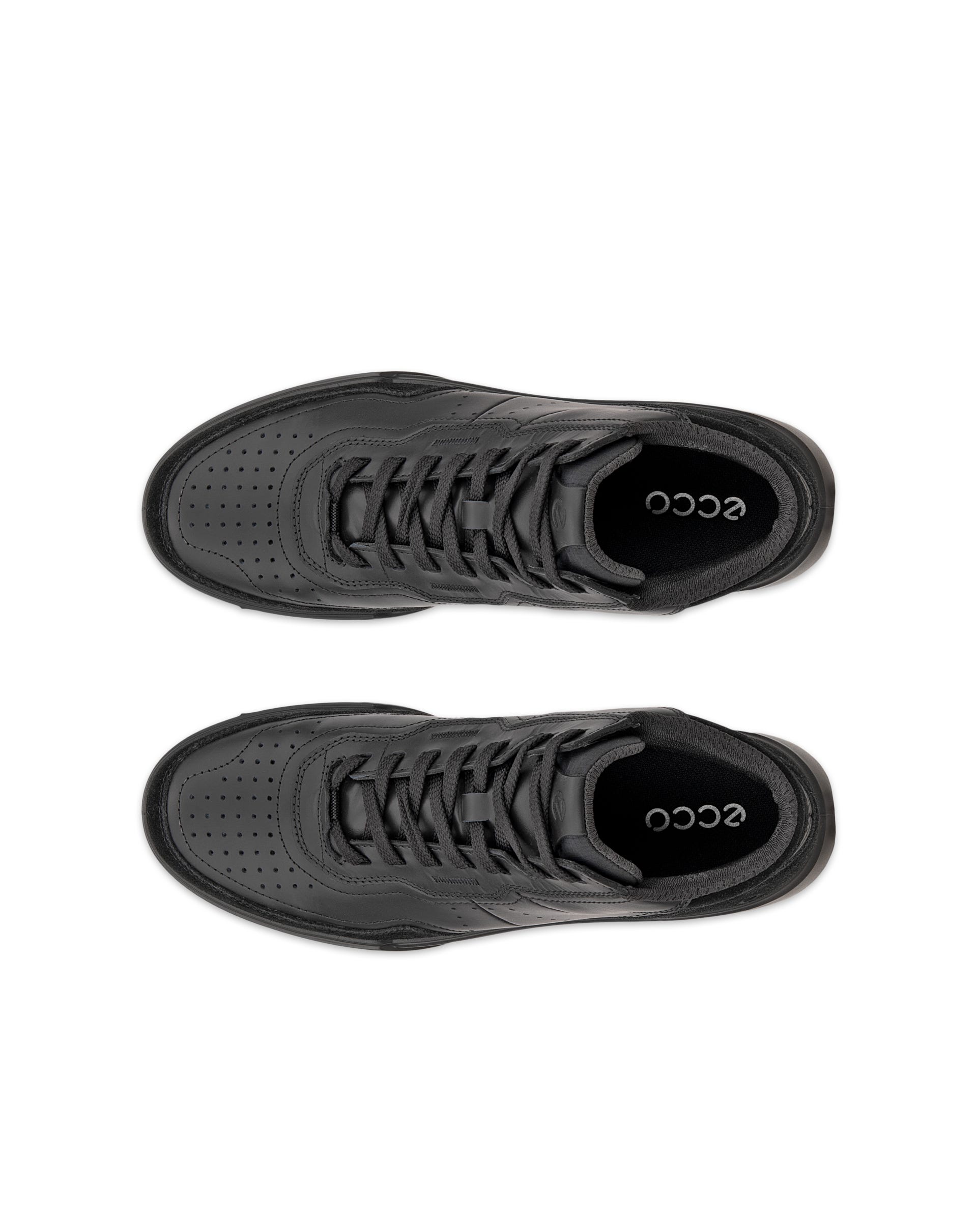 ECCO® STREET COURT dames hoge sneaker in leer - Zwart - Top left pair