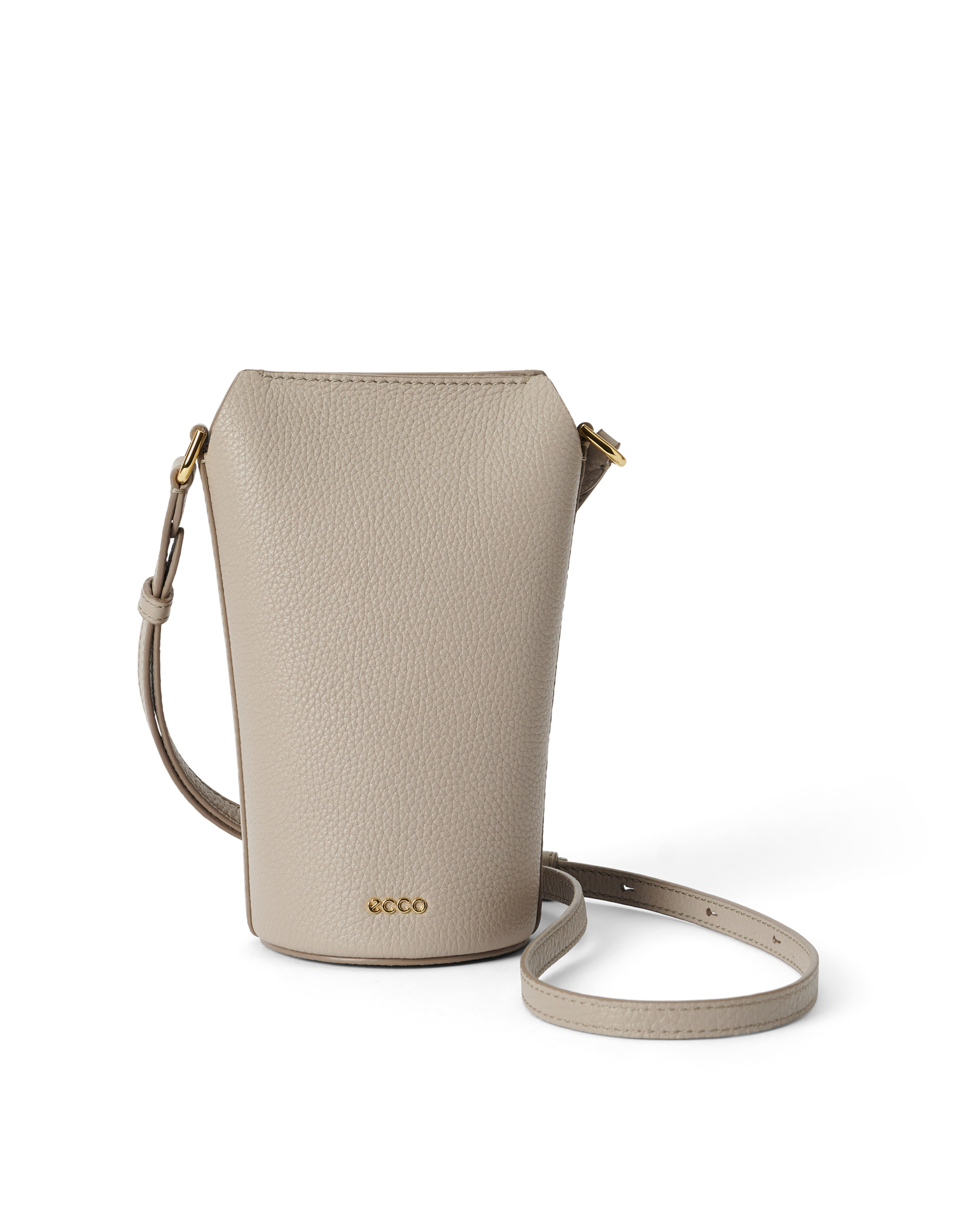 ECCO Pot Bag - Leather Bucket Bag - Beige