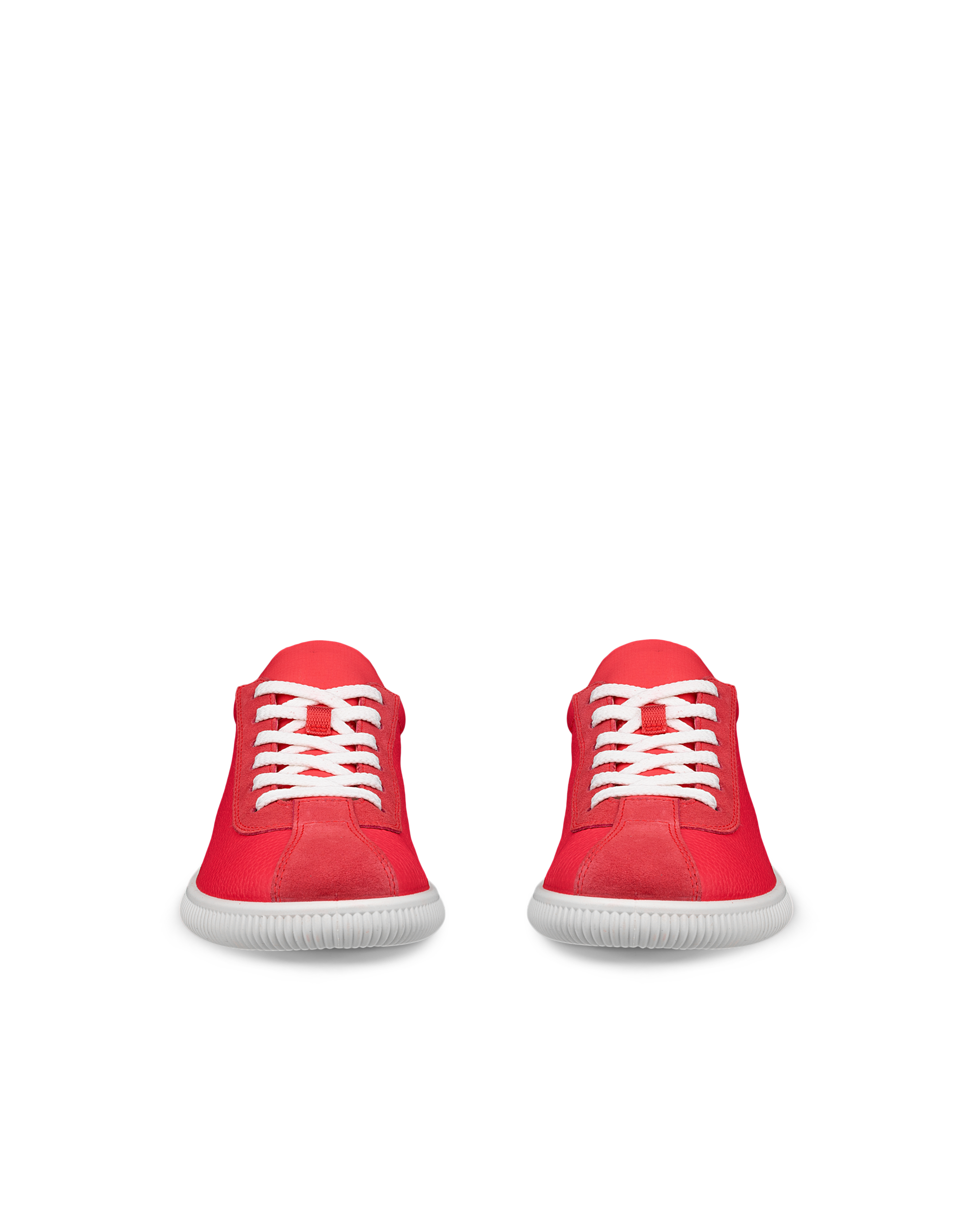 Women's ECCO® Soft Zero Leather Trainer - Red - Front pair