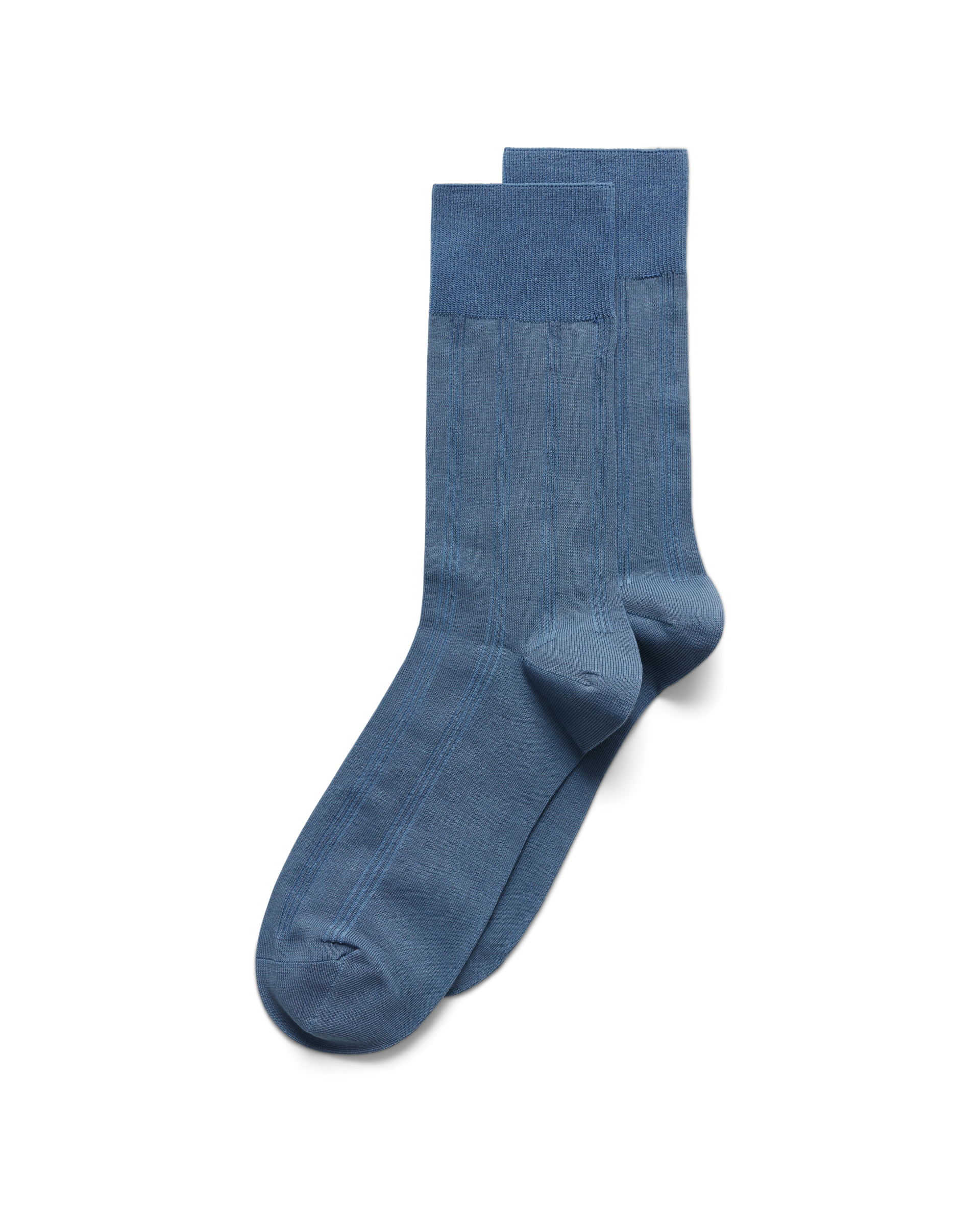 Men's ECCO Classic Ribbed Mid-Cut Socks — Blue