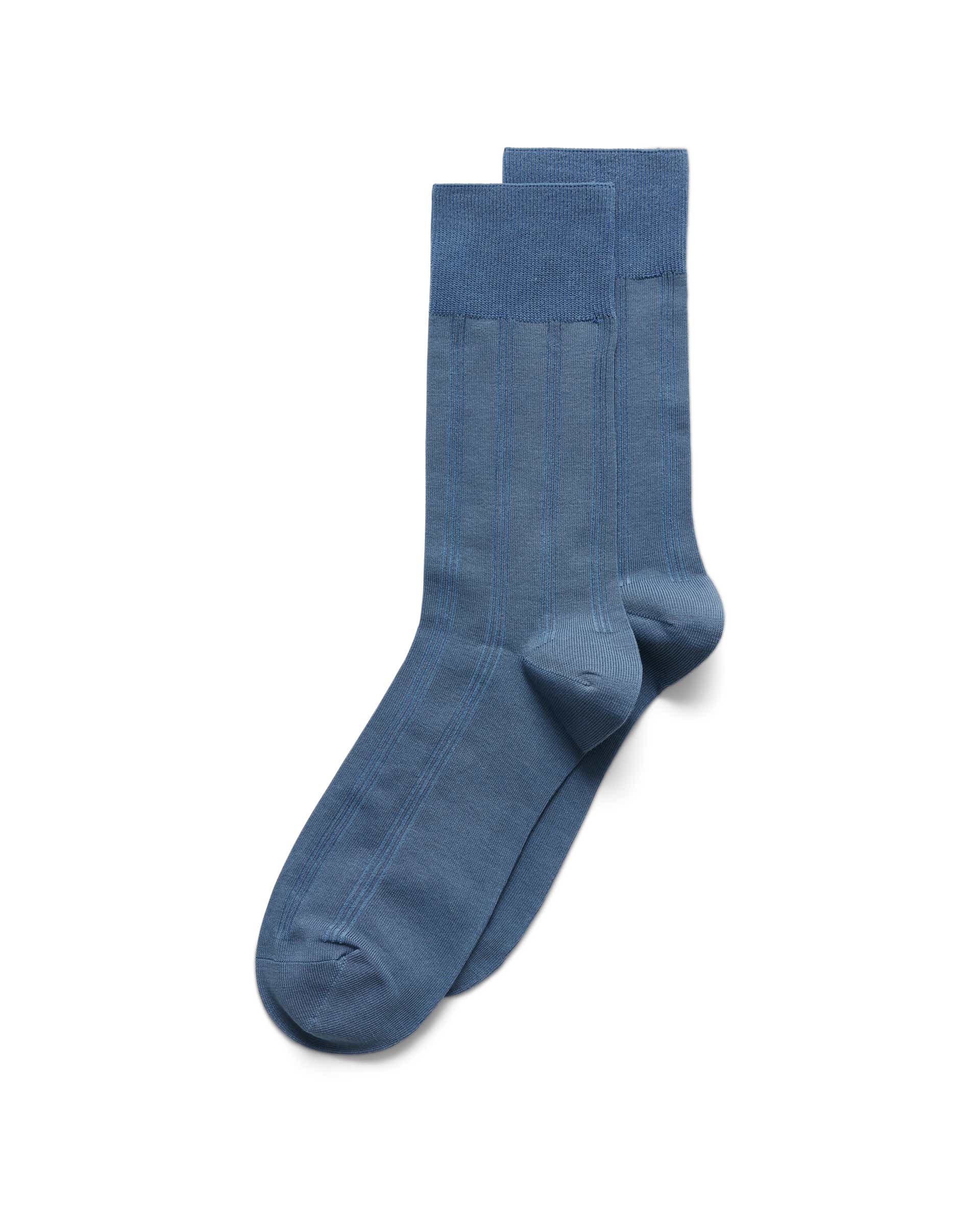ECCO® Casual chaussettes mi-hautes côtelées pour homme - Bleu - Main