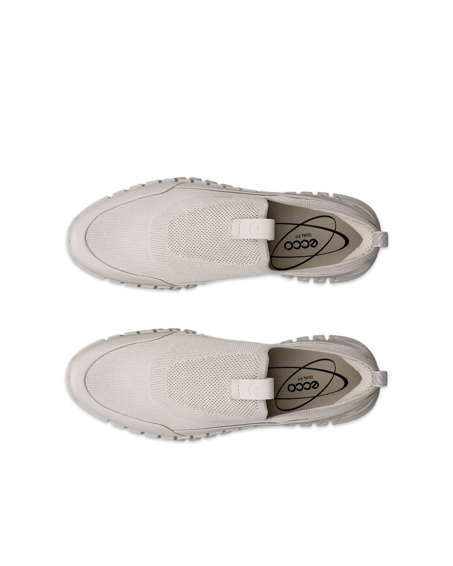 Women's ECCO® GRUUV Textile Trainer - Beige - Top left pair