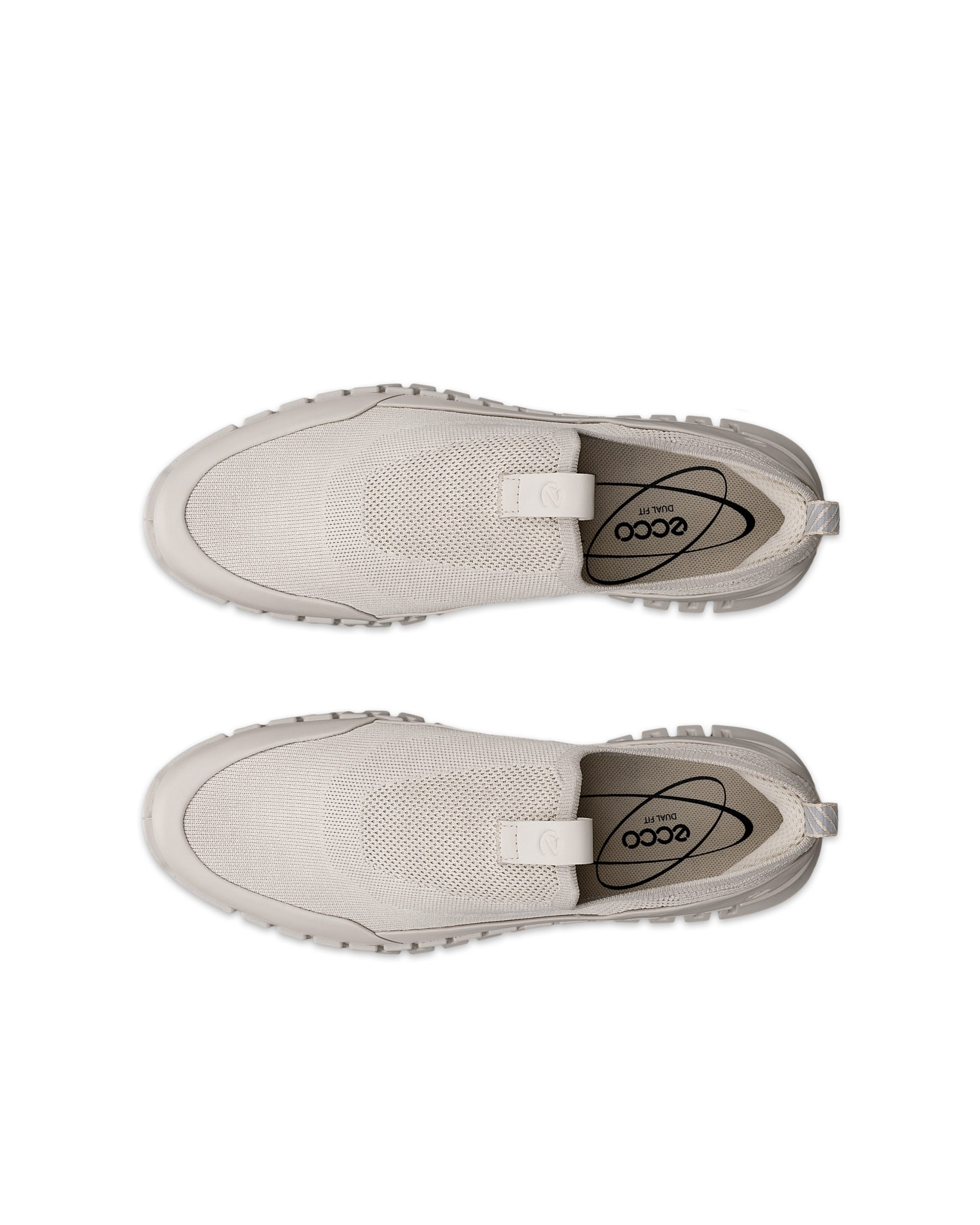 Women's ECCO® GRUUV Textile Trainer - Beige - Top left pair