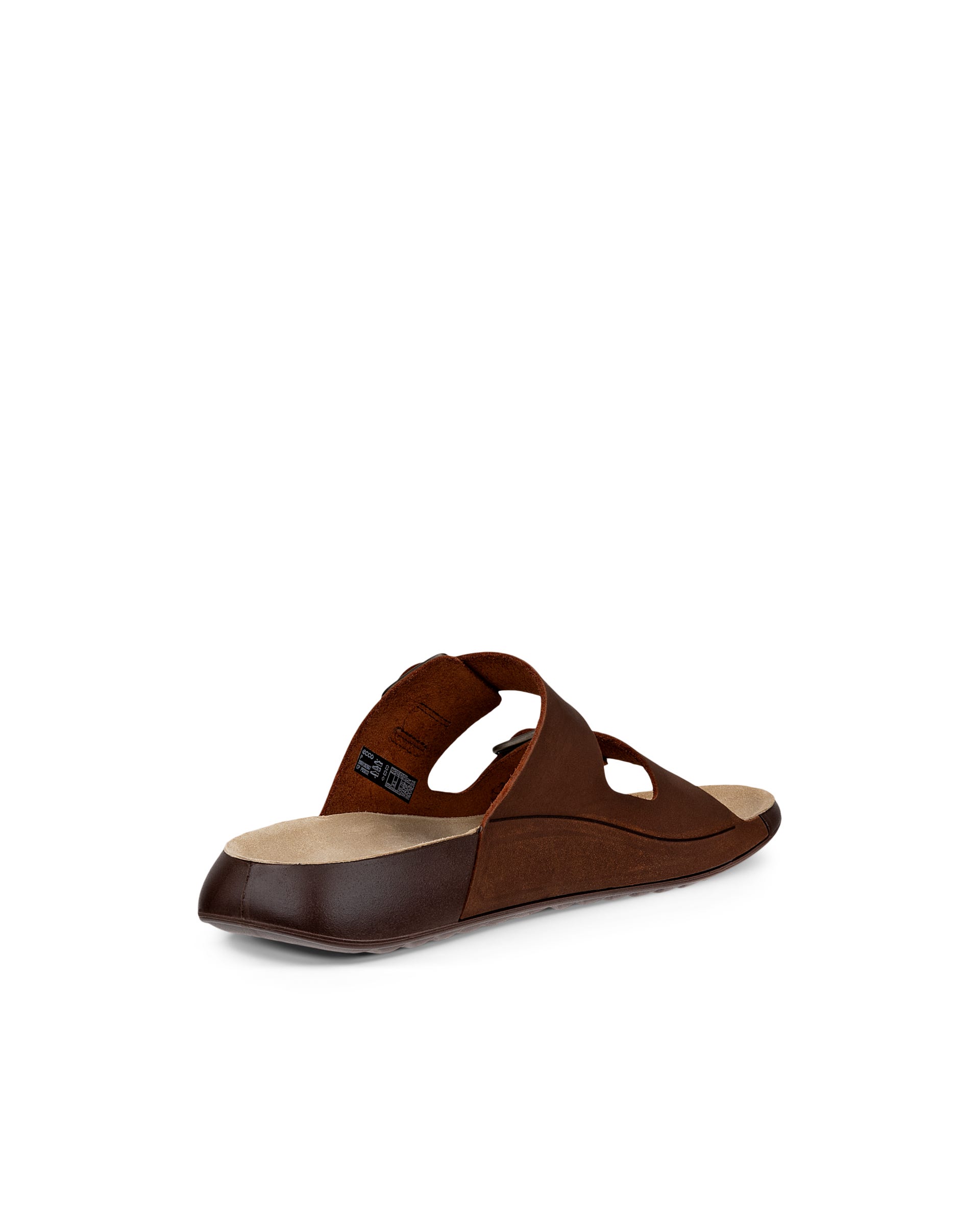Women's ECCO® COZMO Nubuck Two Strap Sandal Brown
